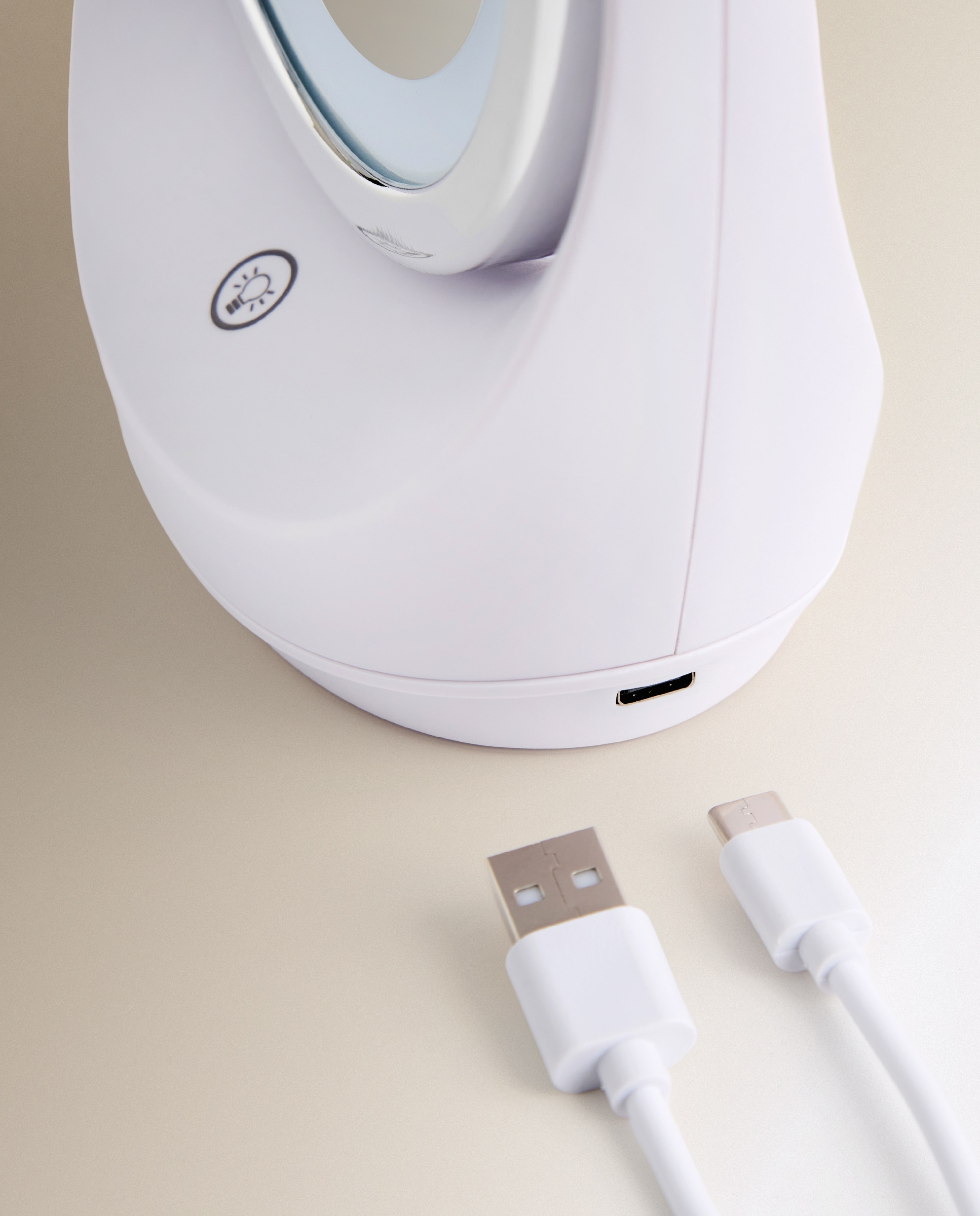 Espelho cosmético de aumento com luz LED Neri Branco-4