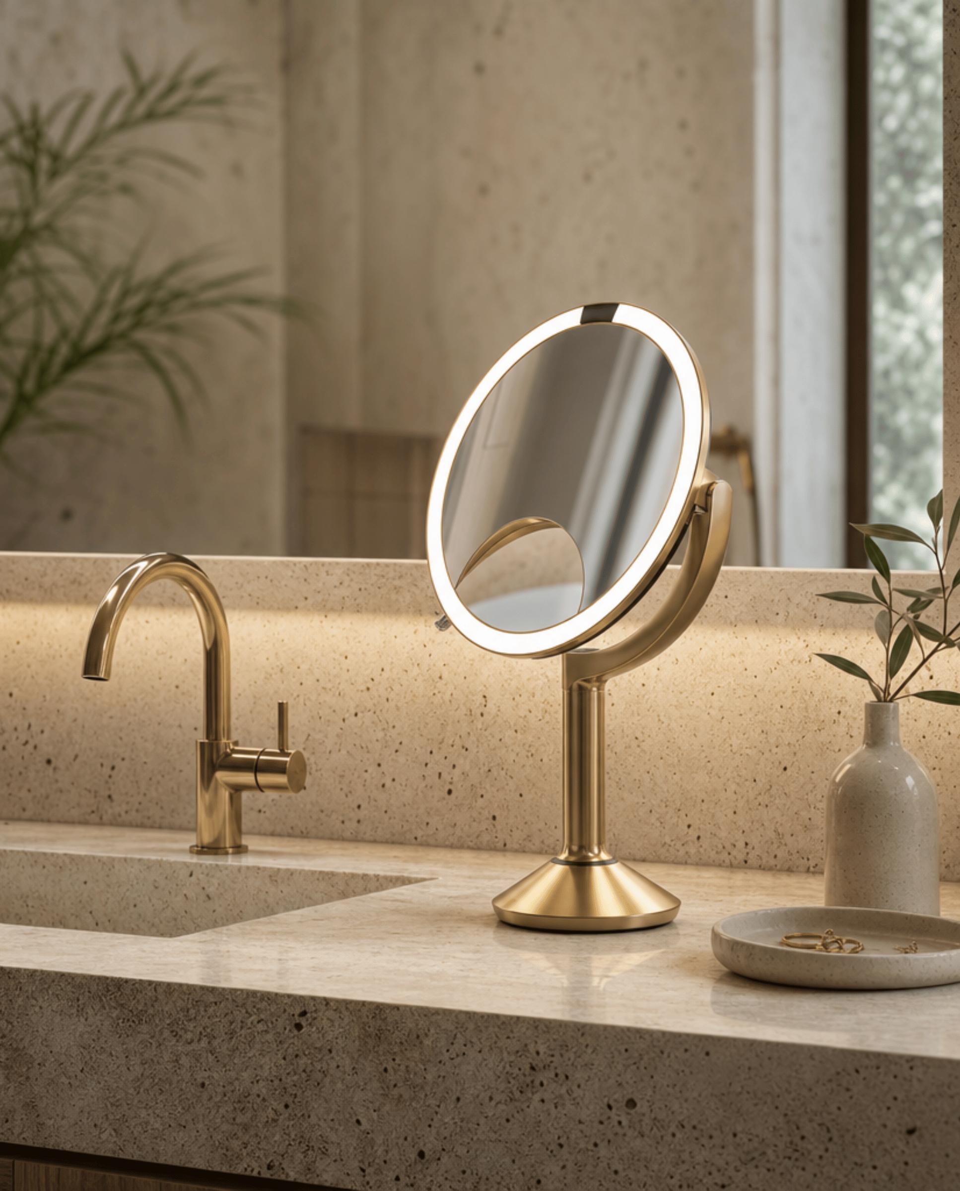Imagen 2 de Espejo cosmético sobremesa con luz led - Cobre Cobre