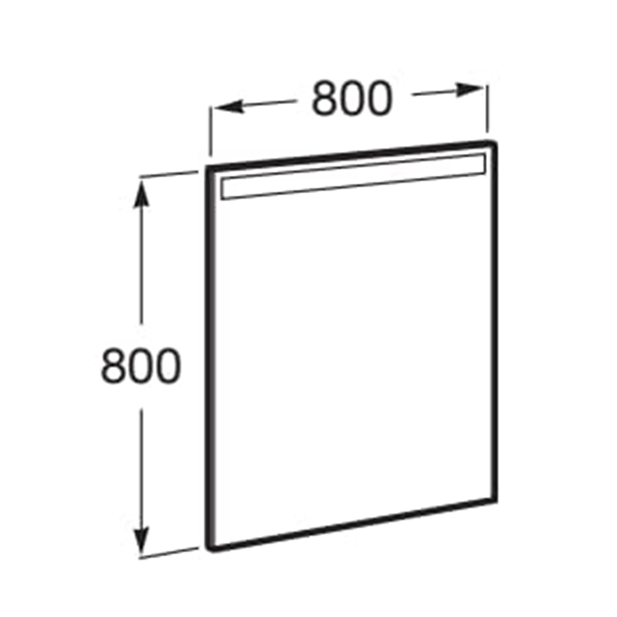 Espejo de baño cuadrado con luz LED superior Eidos Roca - 80 cm 2