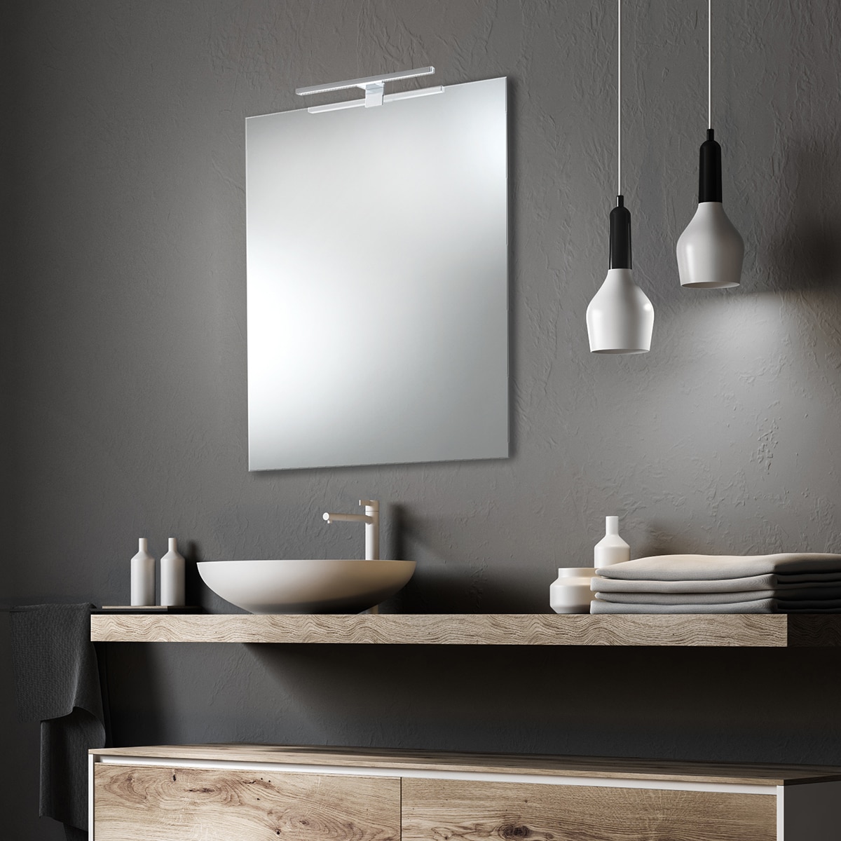 Espelho de casa de banho com aplique de luz LED Unic 4