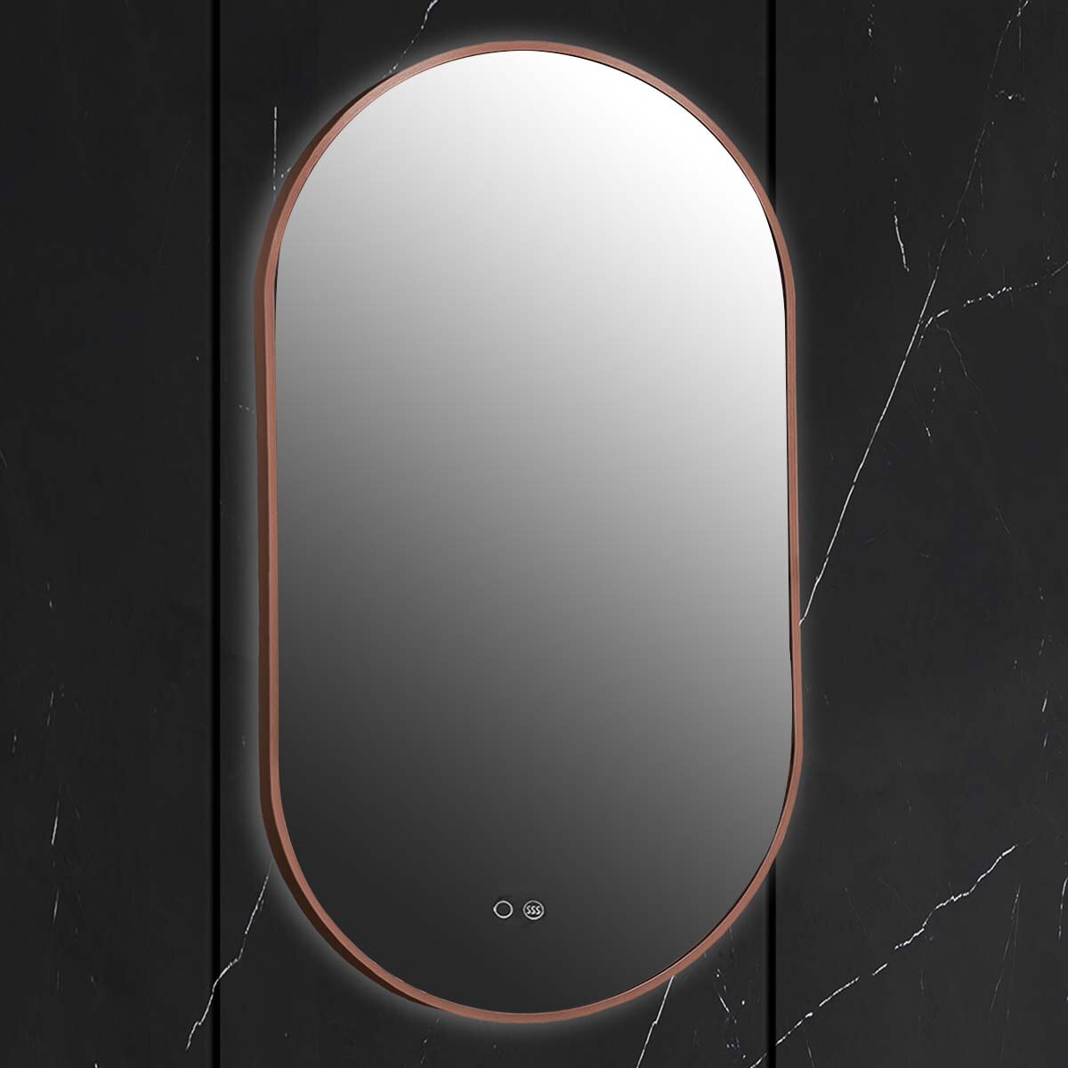 Imagen 0 de Espejo de baño ovalado retroiluminado Tokyo Ledimex Oro Rosa