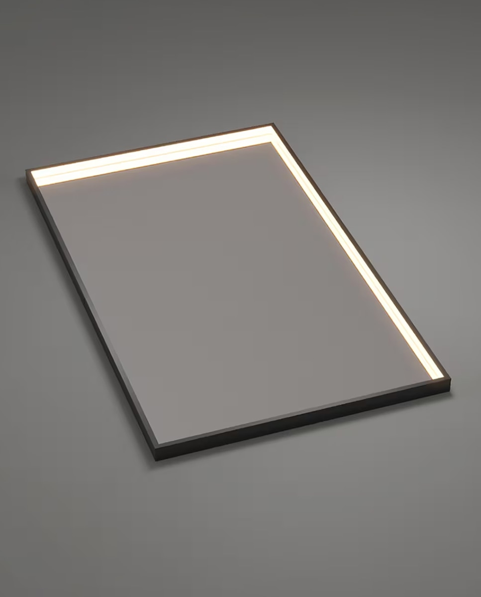 Imagem 0 de Espelho de casa de banho quadrado dourado escovado MONTANA Ledimex