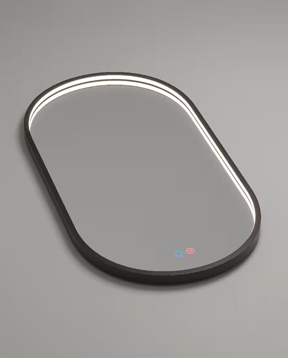 Imagem 0 de Espelho de casa de banho elíptico preto Rio Ledimex