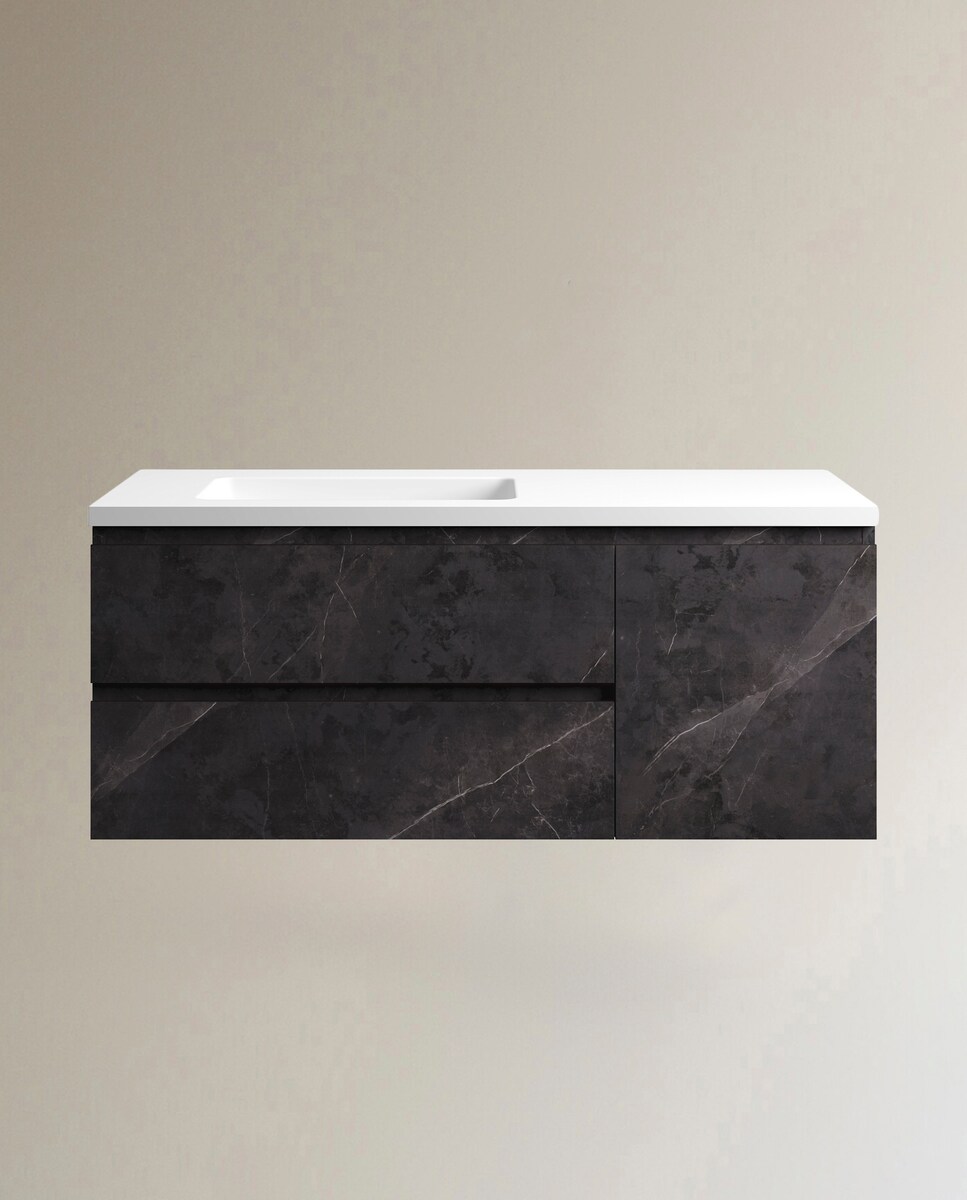 Móvel de Banho Suspenso com Bancada e Lavatório Karbon Preto-2