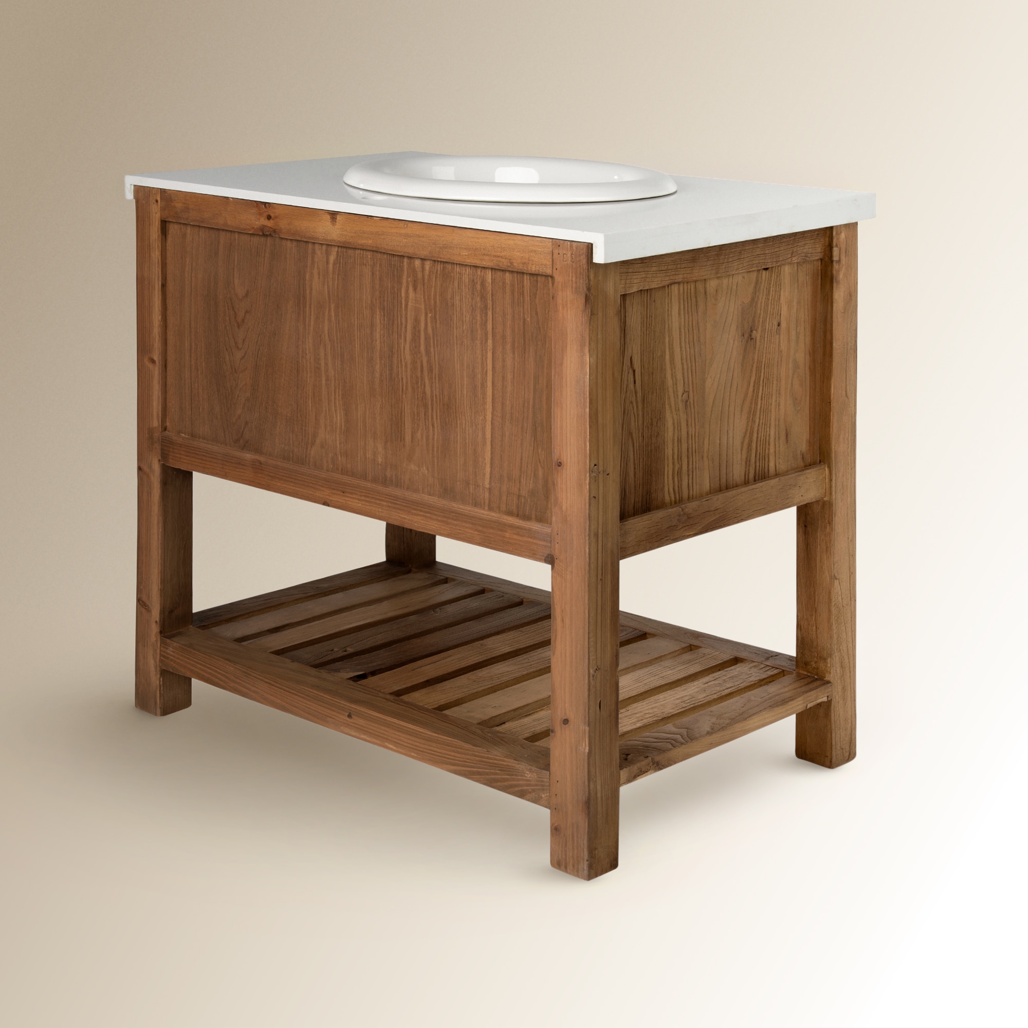 Móvel de casa de banho com 4 gavetas Opium Olmo envelhecido-4