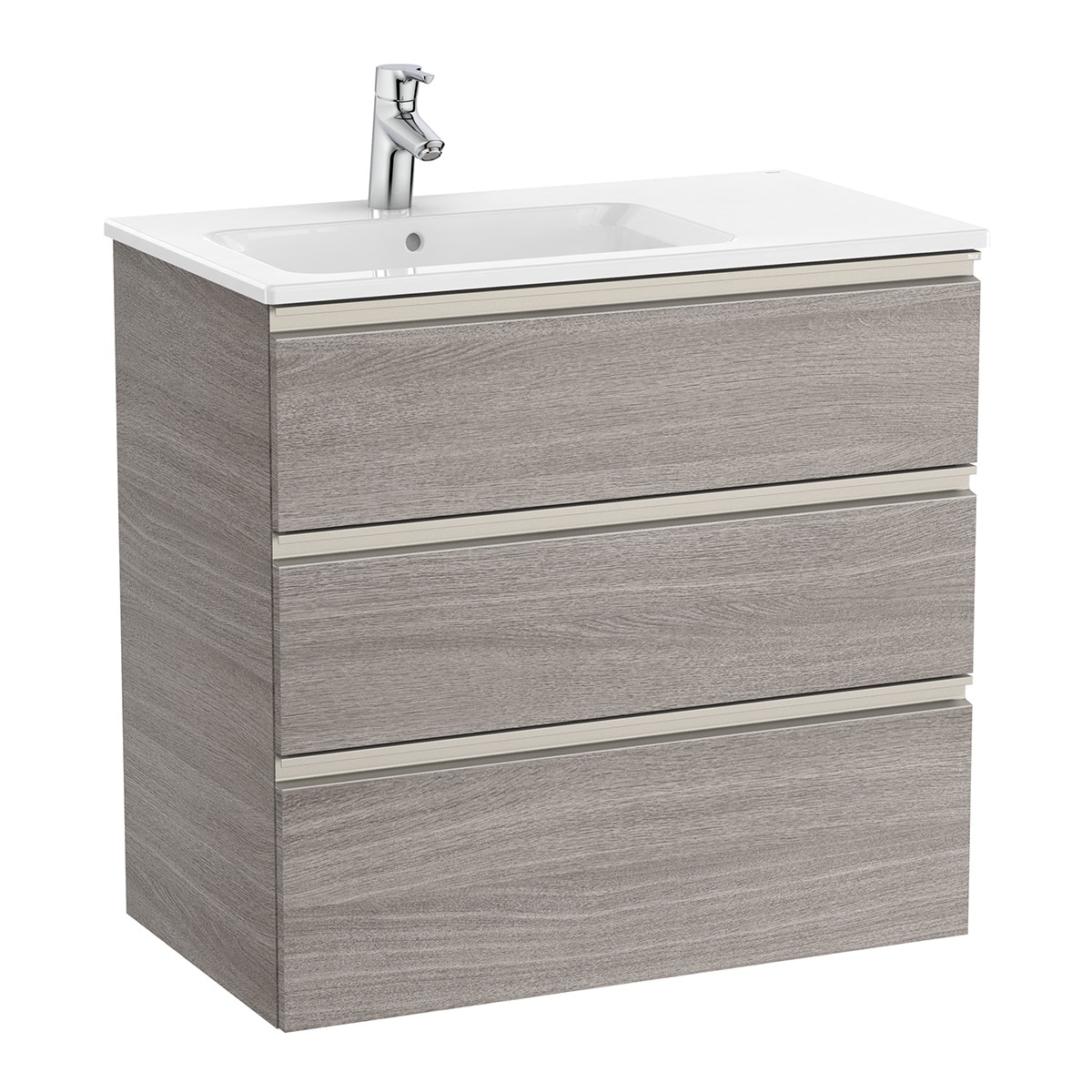 Roca - Mueble de baño con 3 cajones y lavabo a la izquierda The Gap Roca.