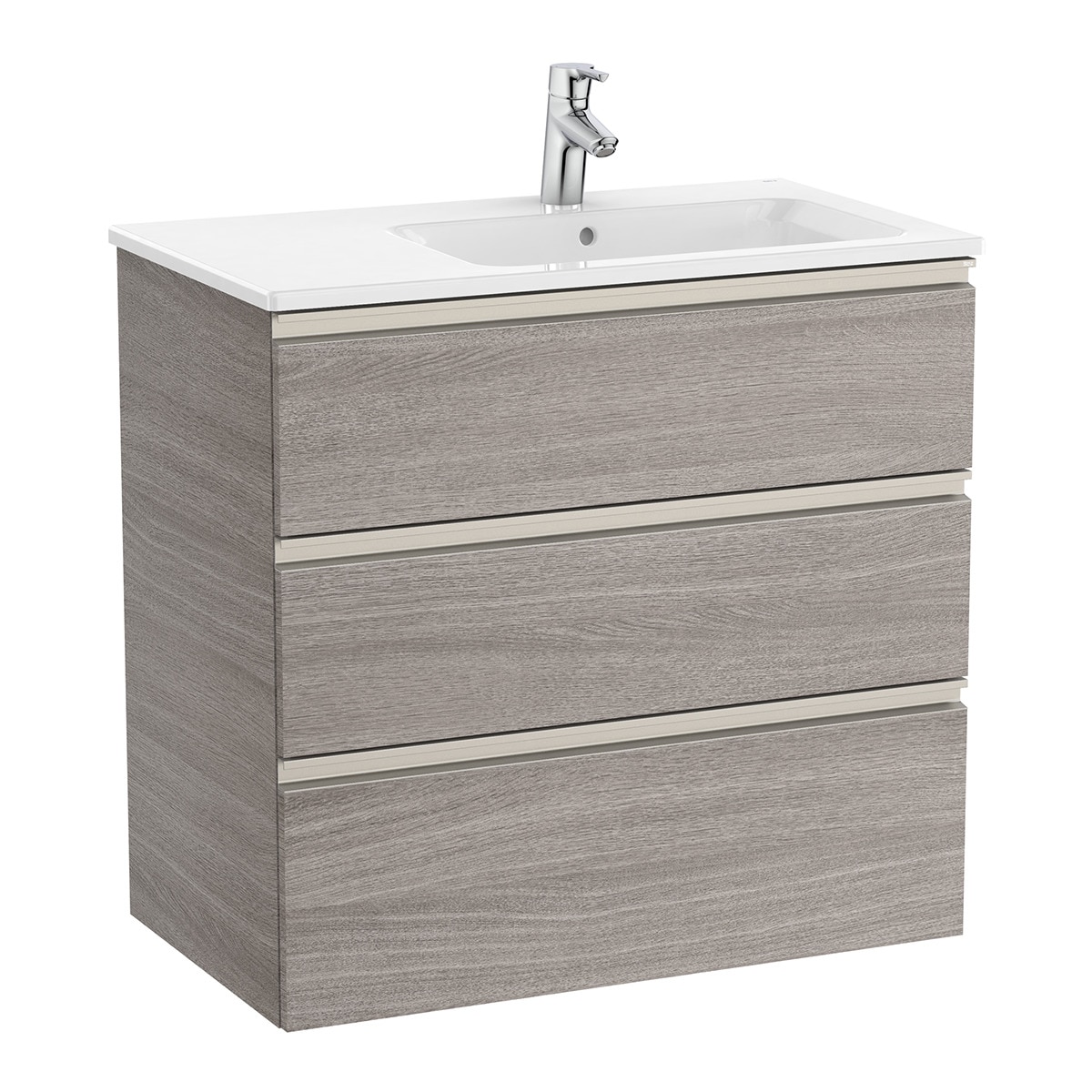 Roca - Mueble de baño con 3 cajones y lavabo a la derecha The Gap Roca.