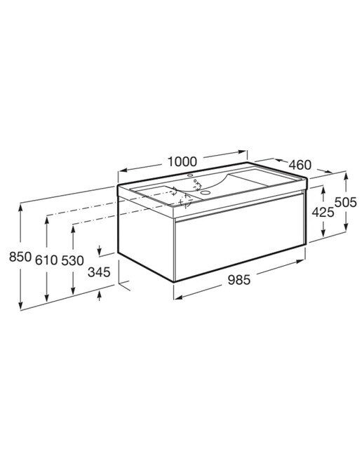 Mueble de baño con 1 cajón Ona Roca - Blanco mate Blanco mate-2