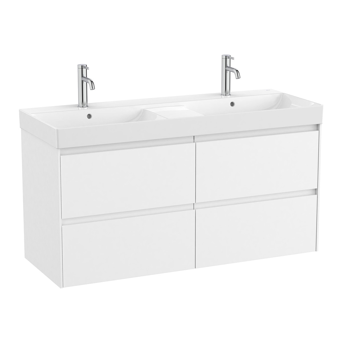 Roca - Mueble de baño doble con 4 cajones y 2 lavabos Ona Roca.