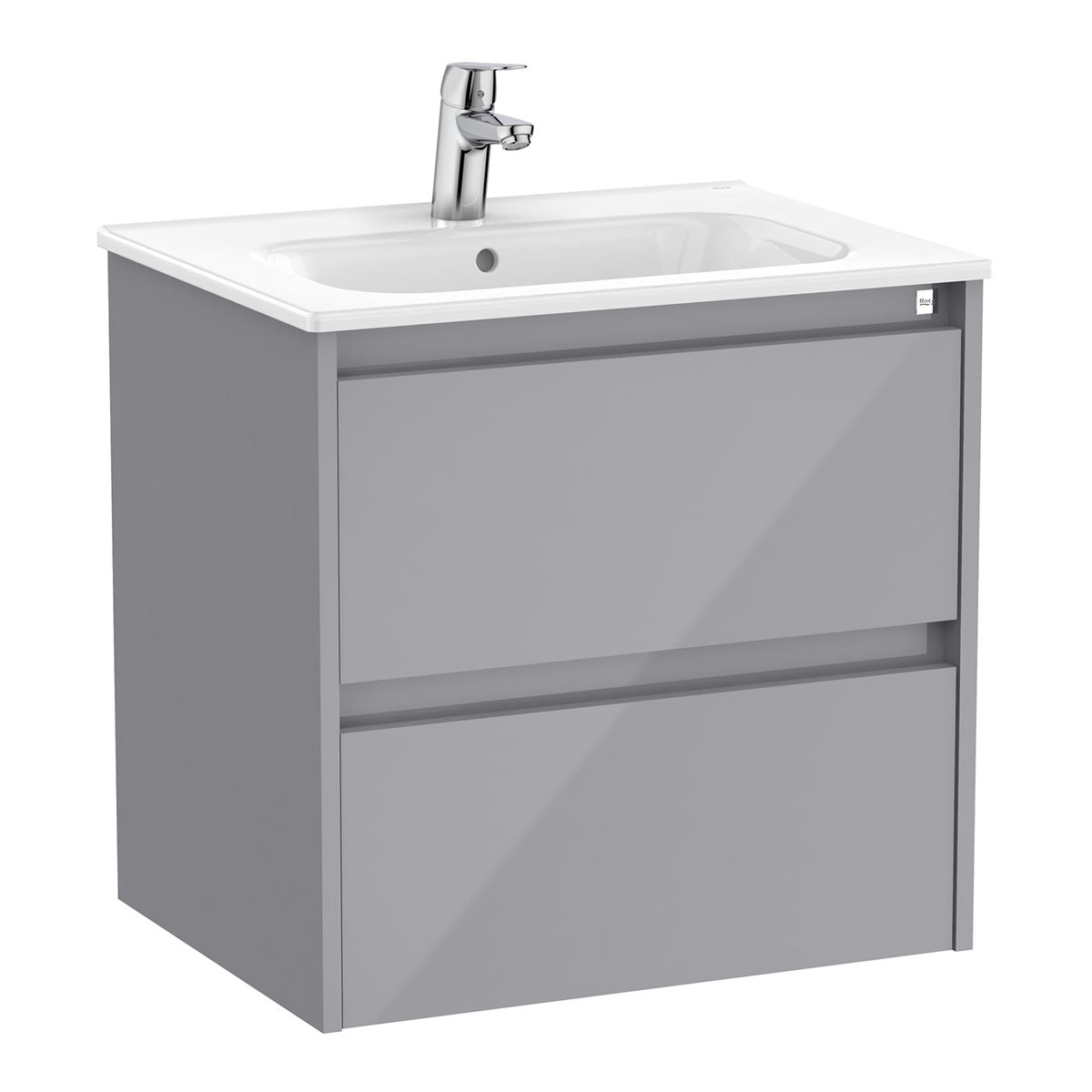 Mueble de baño con 2 cajones Tenet Roca - Gris 60 cm Gris-1