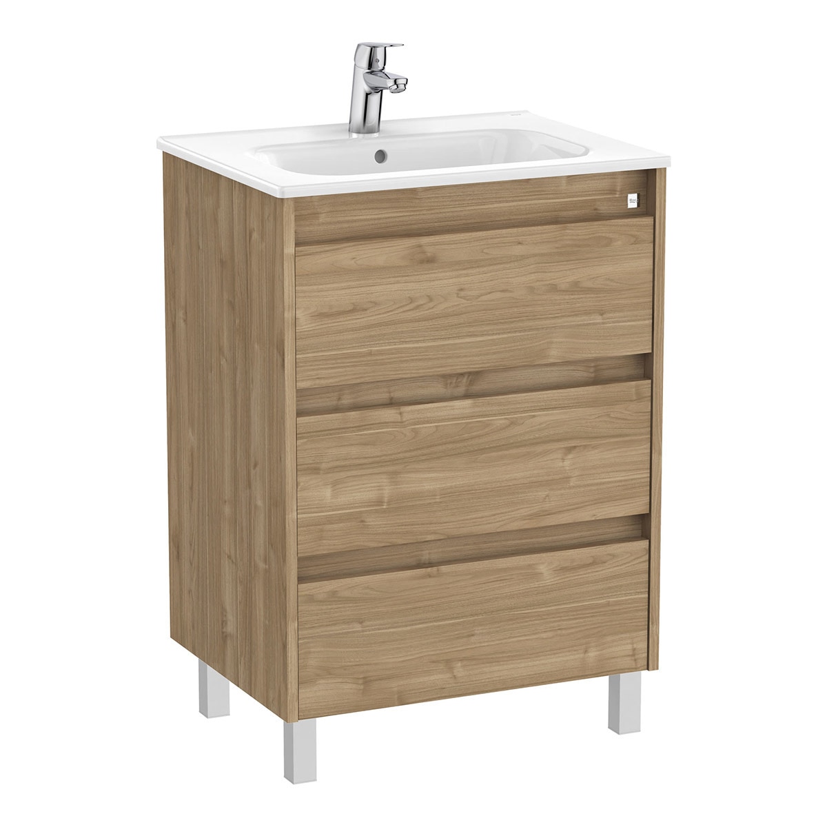Mueble de baño con 3 cajones Tenet Roca - Nogal 60 cm Nogal-1