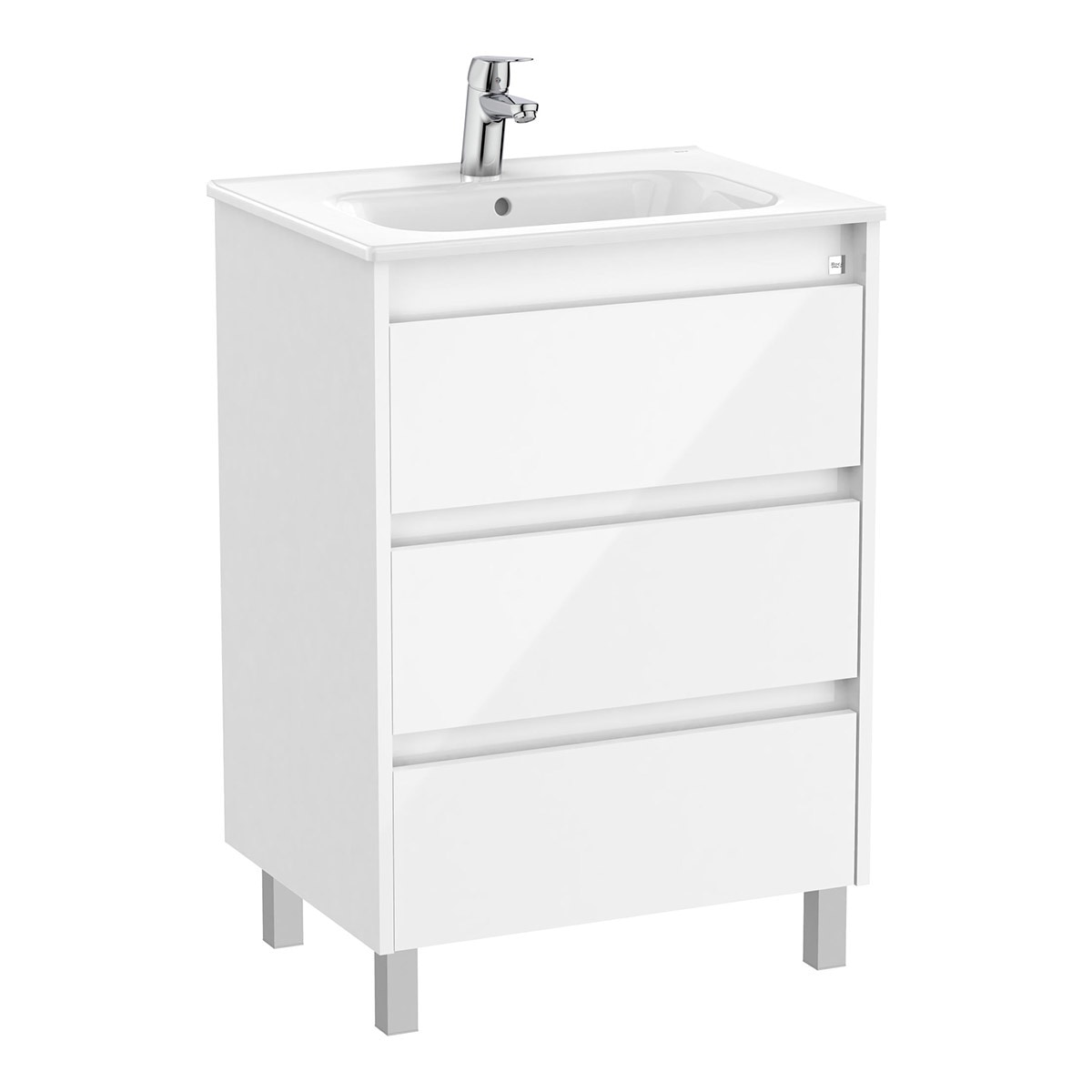 Mueble de baño con 3 cajones Tenet Roca - Blanco 60 cm Blanco-1