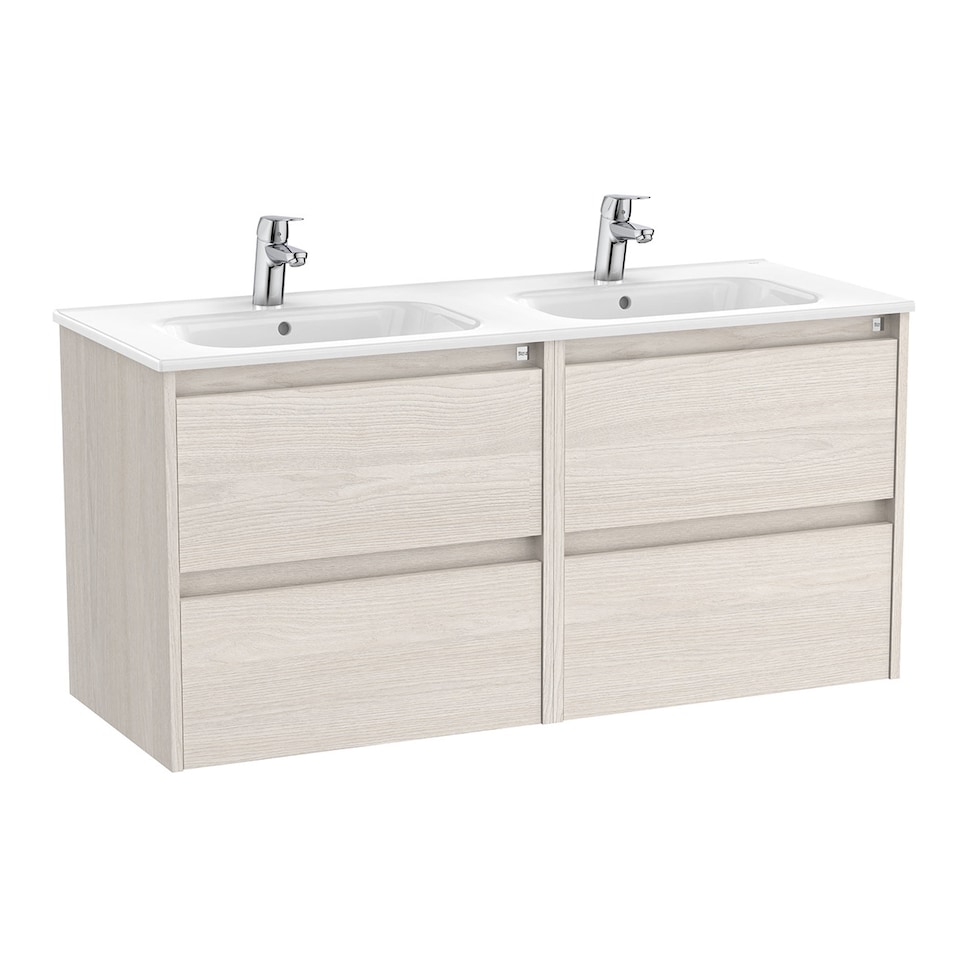 Imagen 1 de Mueble de baño doble con 4 cajones Tenet Roca Blanco