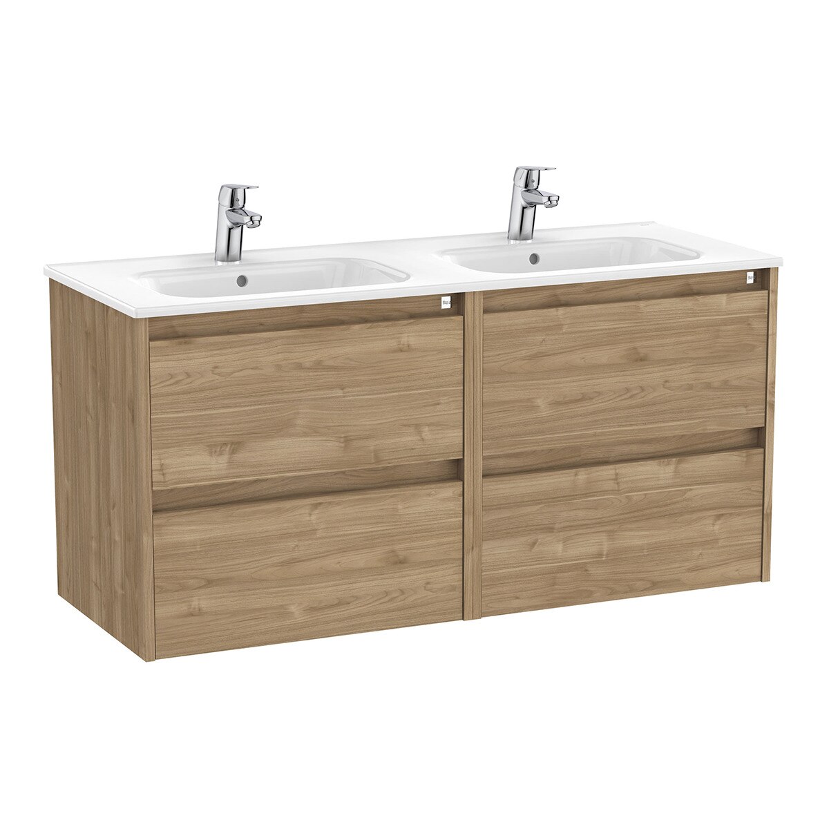 Mueble de baño doble con 4 cajones Tenet Roca - Nogal Nogal-1