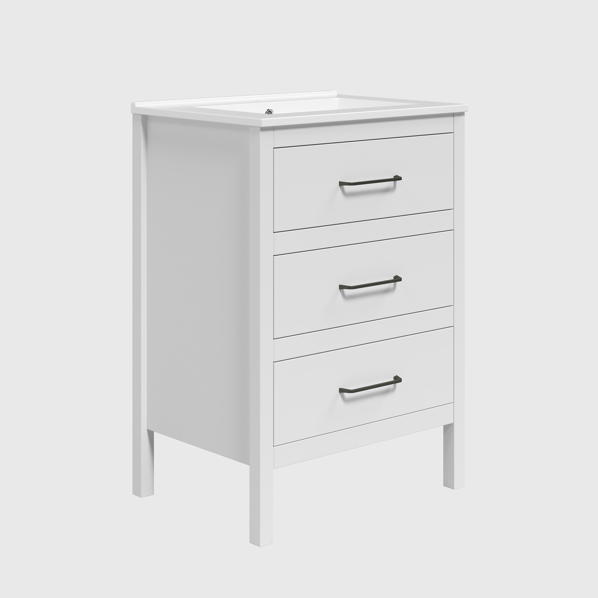 Imagen 1 de Mueble con tres cajones Zeus Ordóñez Baño - Blanco mate 60 cm Blanco mate