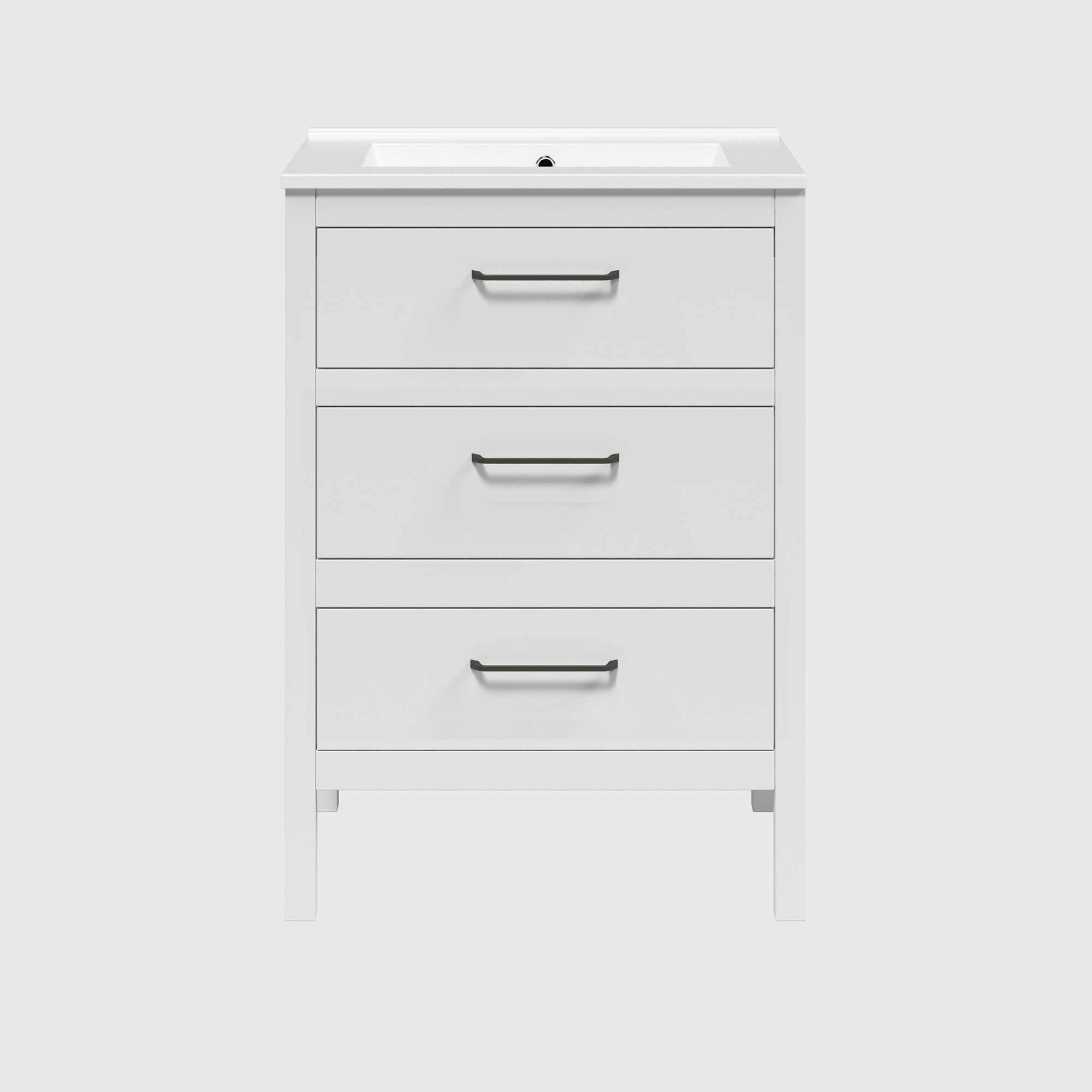 Imagen 3 de Mueble con tres cajones Zeus Ordóñez Baño - Blanco mate 60 cm Blanco mate