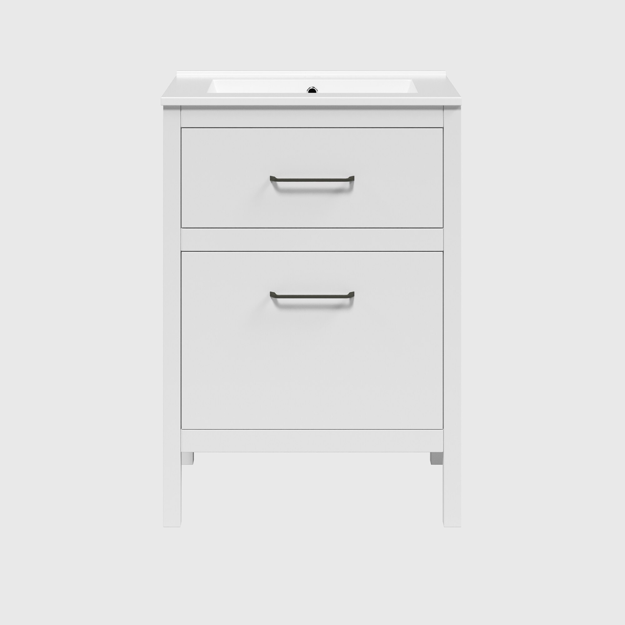 Mueble con dos cajones Zeus Ordóñez Baño - Blanco mate 60 cm Blanco mate-3