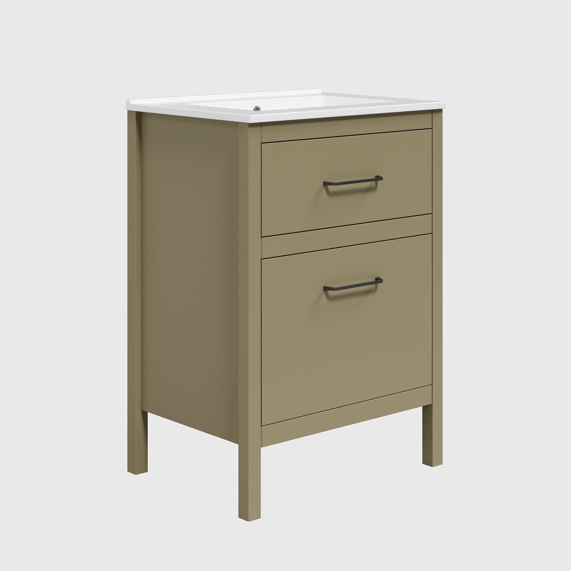 Mueble con dos cajones Zeus Ordóñez Baño - Taupe mate 60 cm Taupe mate-1