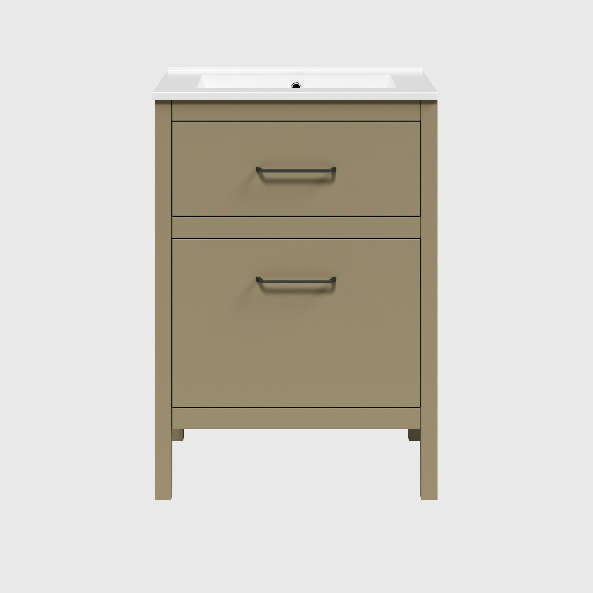 Mueble con dos cajones Zeus Ordóñez Baño - Taupe mate 60 cm Taupe mate-3