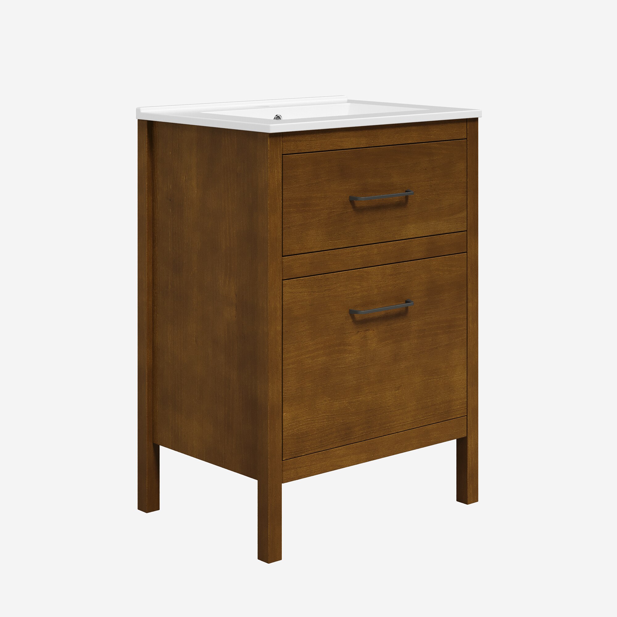 Mueble con dos cajones Zeus Ordóñez Baño - Nogal 60 cm Nogal-1