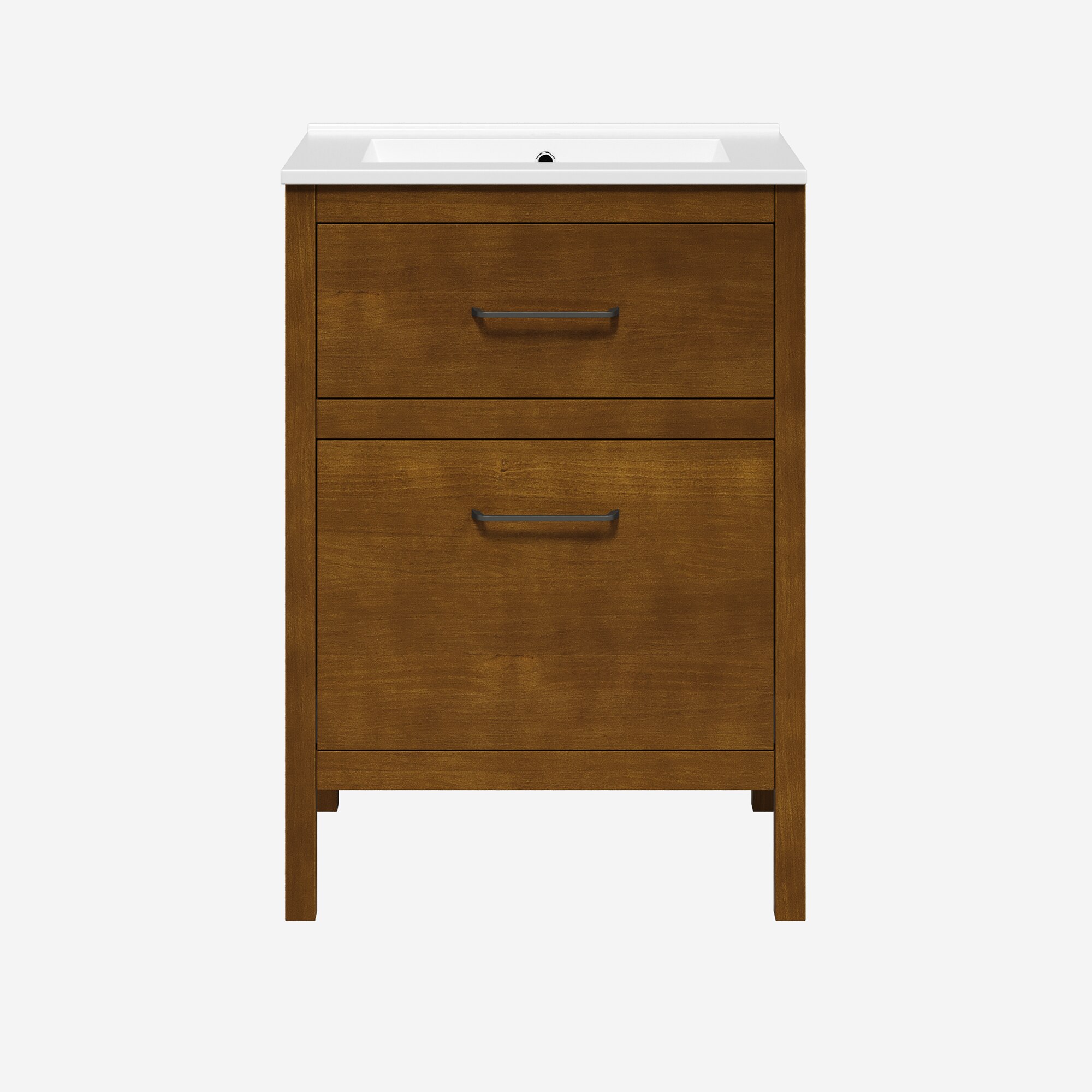 Mueble con dos cajones Zeus Ordóñez Baño - Nogal 60 cm Nogal-3