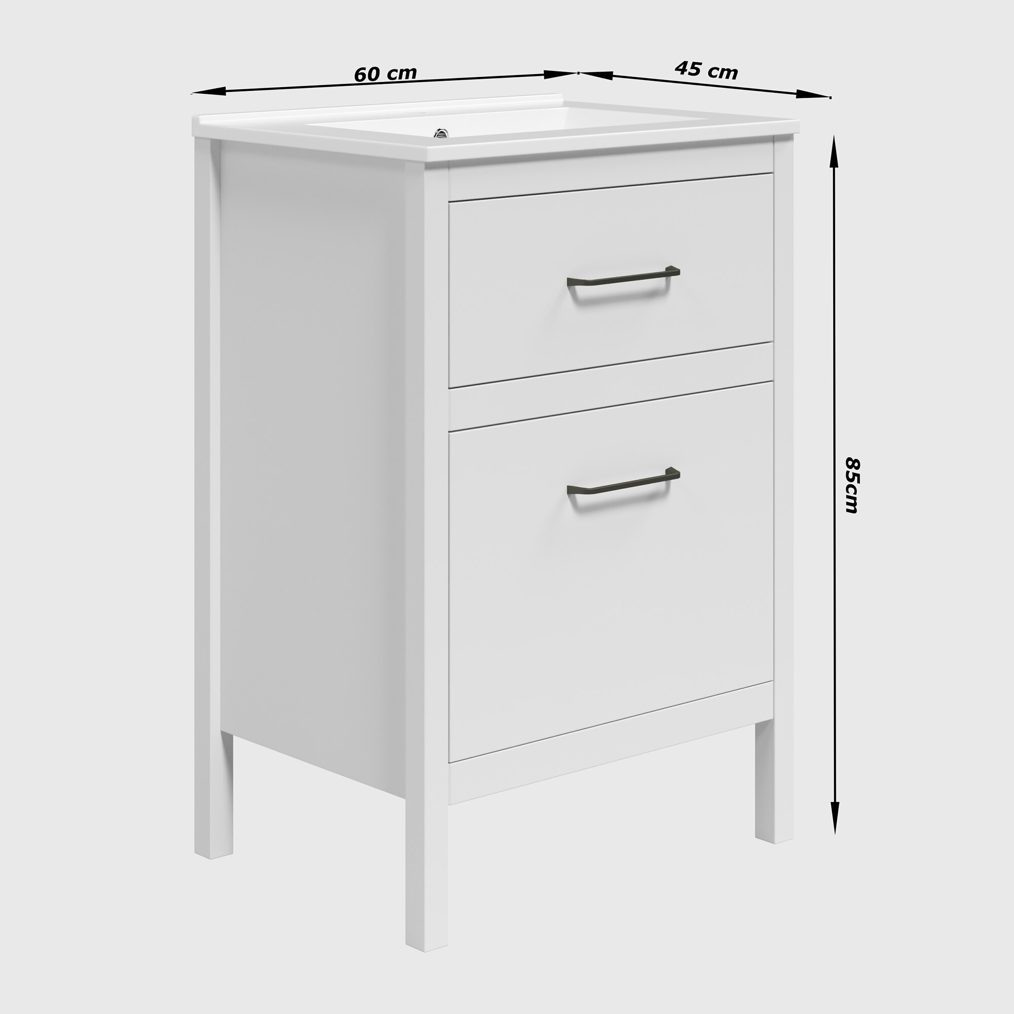 Mueble con dos cajones Zeus Ordóñez Baño - Nogal 60 cm Nogal-5