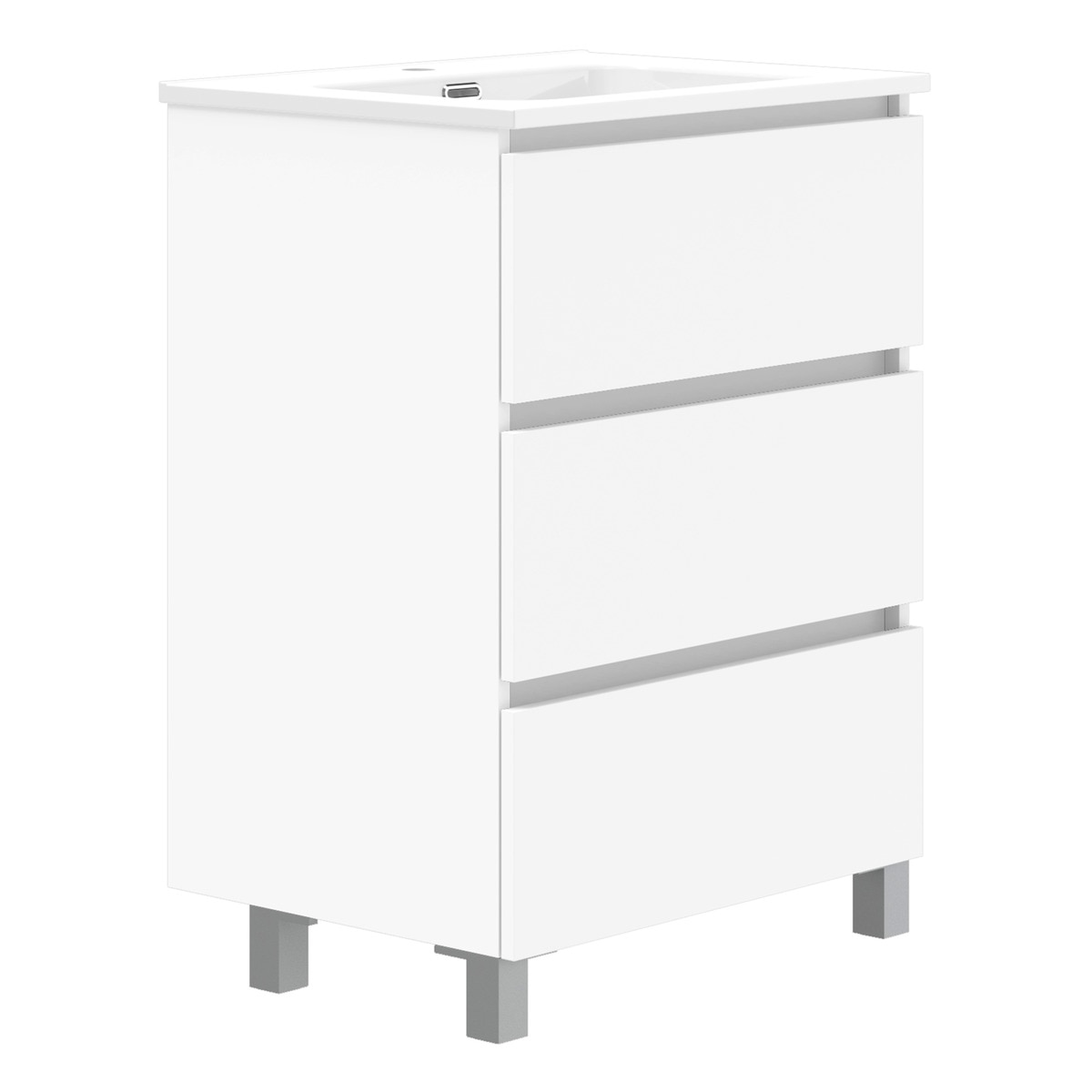 Imagen 0 de Mueble de baño con tres cajones y encimera cerámica Oslo Artysan Blanco mate
