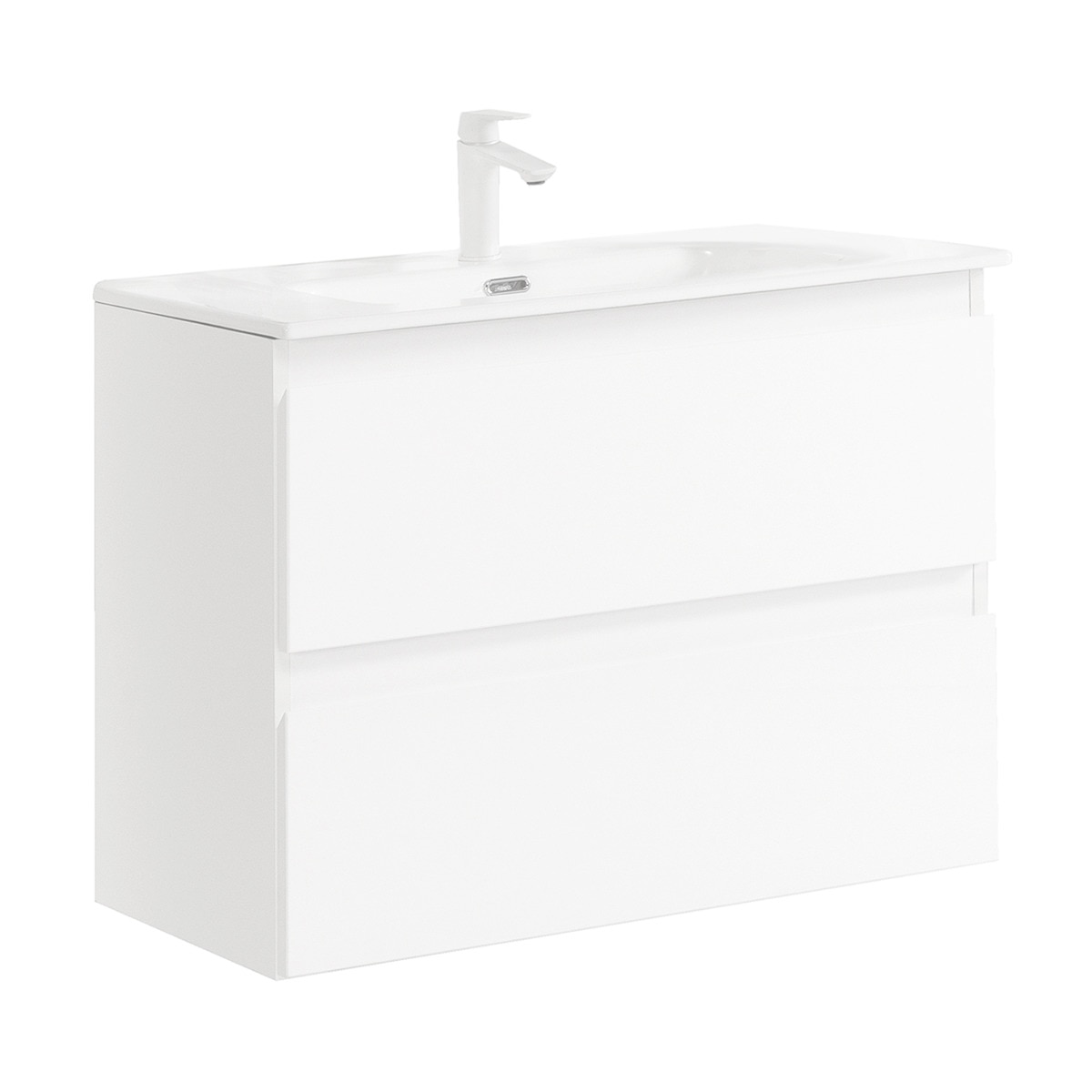 Mueble de baño con 2 cajones Alaska Jumar - Blanco brillo 60 cm Blanco brillo-1