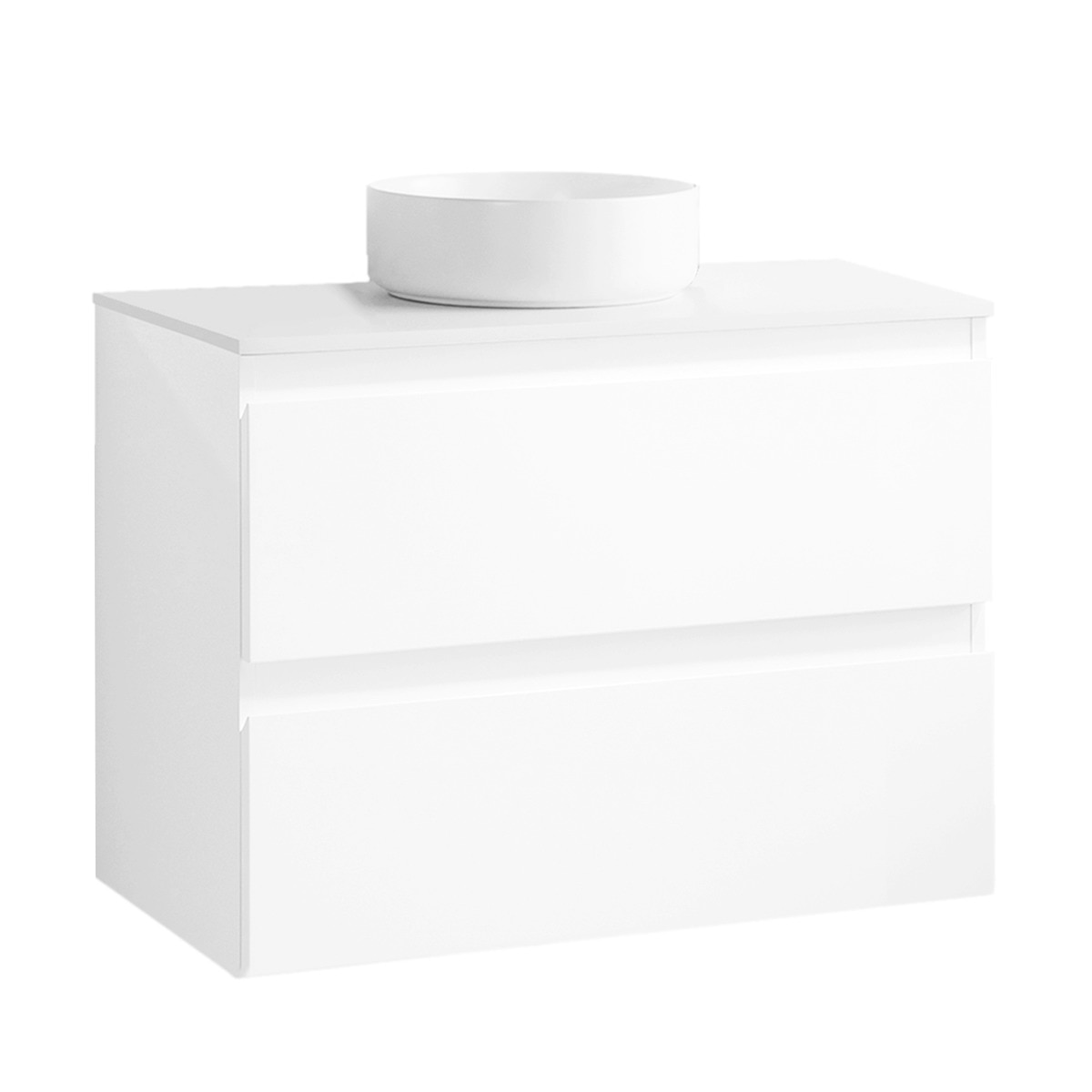 Mueble de baño con 2 cajones y lavabo sobre encimera Alaska Jumar - Blanco brillo 60 cm Blanco brillo-1