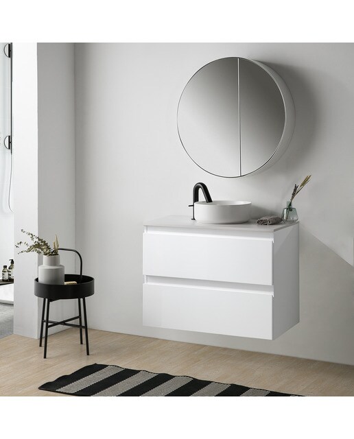 Mueble de baño con 2 cajones y lavabo sobre encimera Alaska Jumar - Blanco mate 60 cm Blanco mate-2