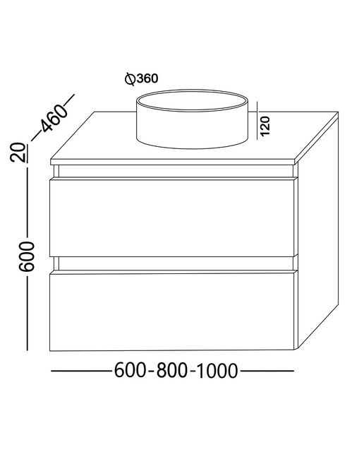 Mueble de baño con 2 cajones y lavabo sobre encimera Alaska Jumar - Blanco mate 60 cm Blanco mate-3