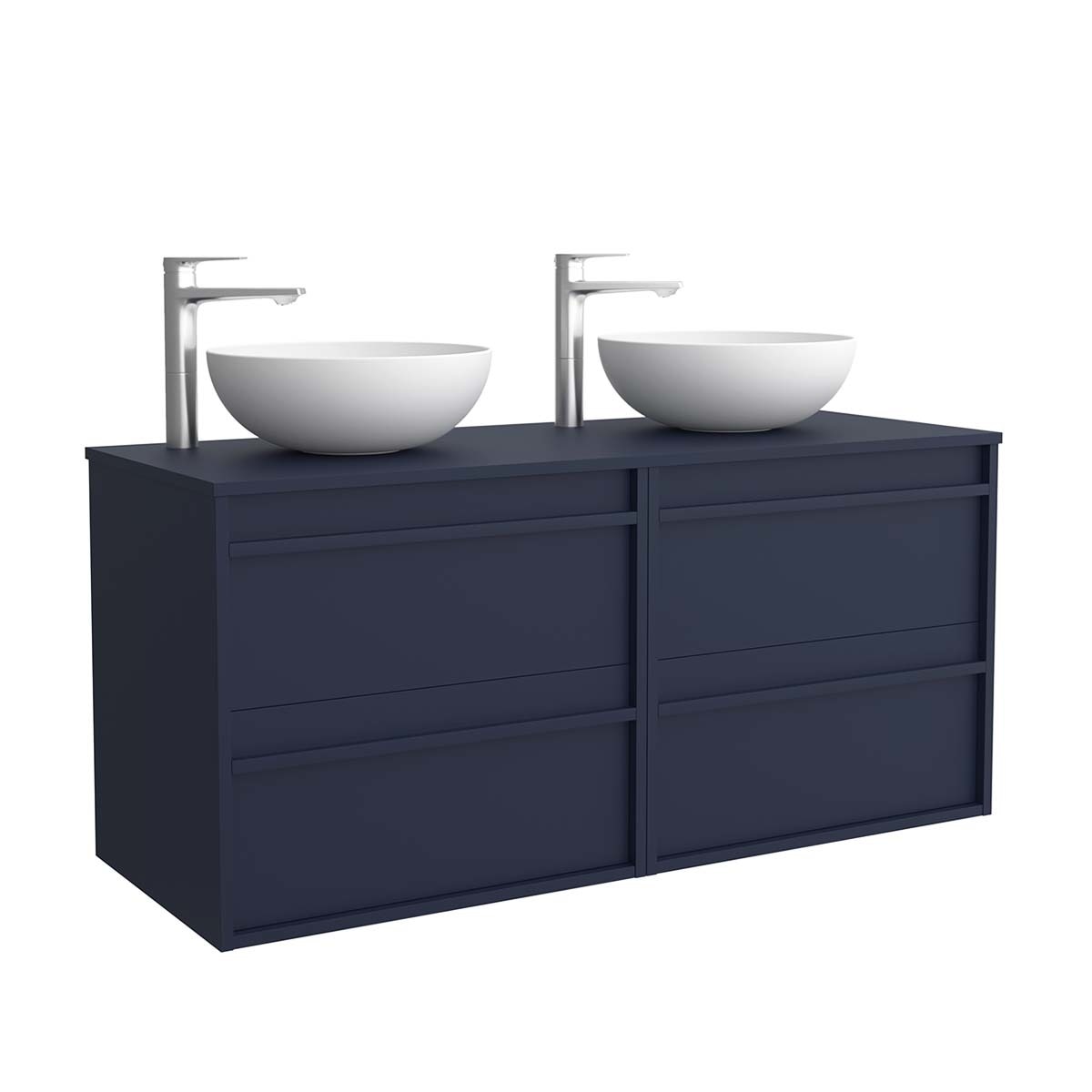 Mueble de baño con 4 cajones y encimera Attila Salgar - Azul Satín 120 cm Azul Satín-1