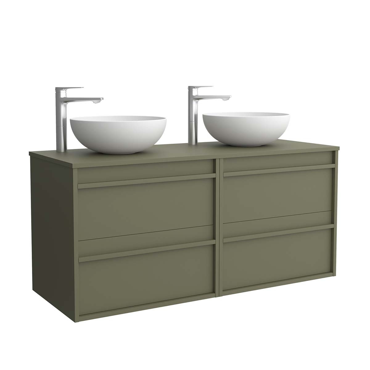 Mueble de baño con 4 cajones y encimera Attila Salgar - Verde Satín 120 cm Verde Satín-1
