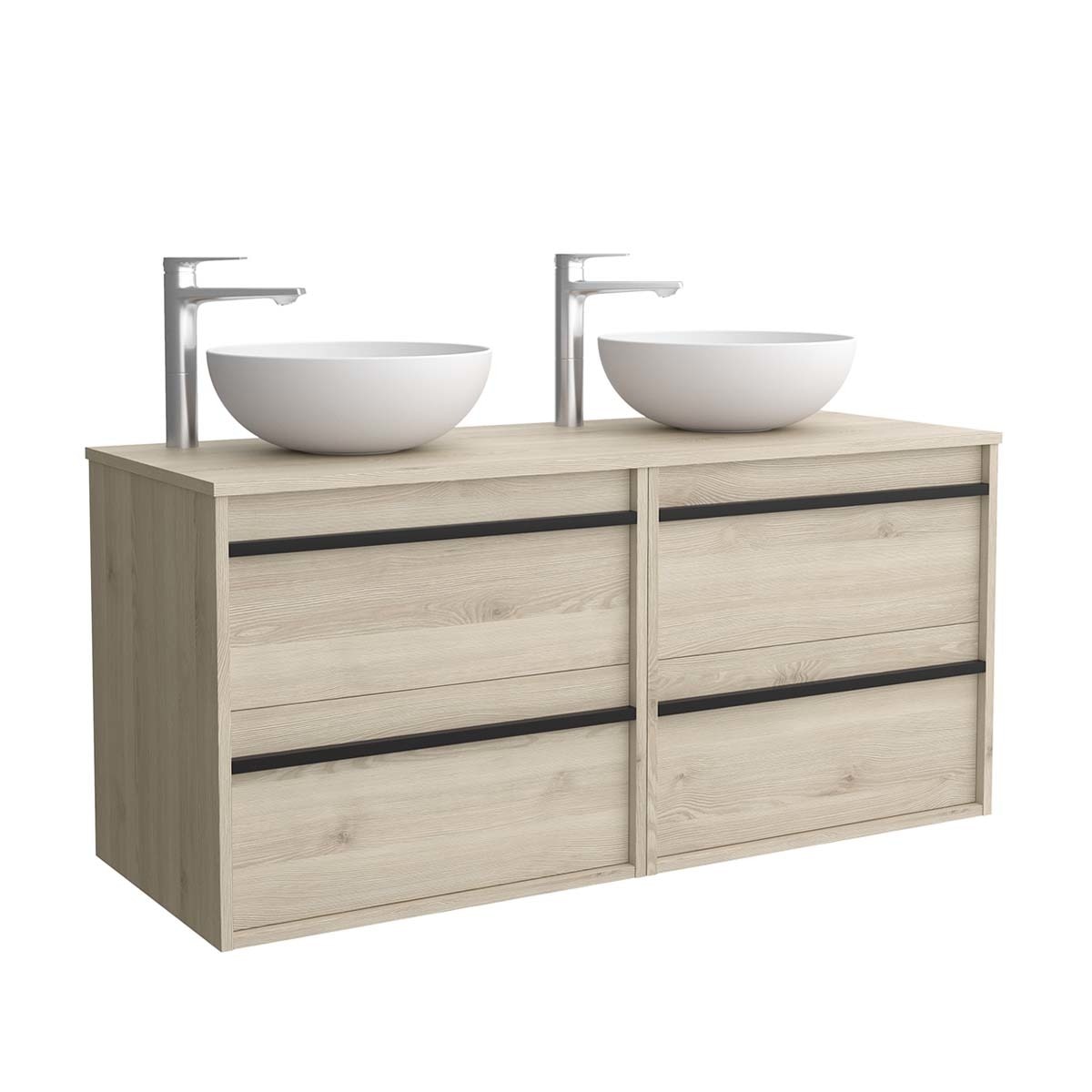 Mueble de baño con 4 cajones y encimera Attila Salgar - Natural 120 cm Natural-1