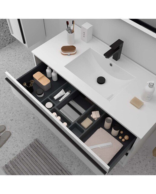 Mueble de baño con 4 cajones y encimera Attila Salgar - Natural 120 cm Natural-2