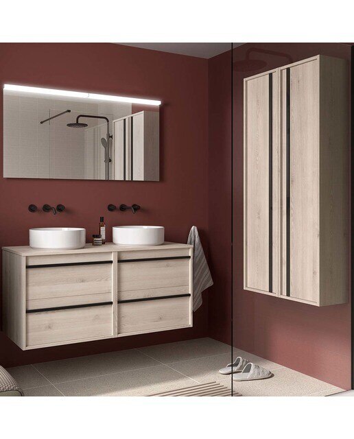 Mueble de baño con 4 cajones y encimera Attila Salgar - Natural 120 cm Natural-3