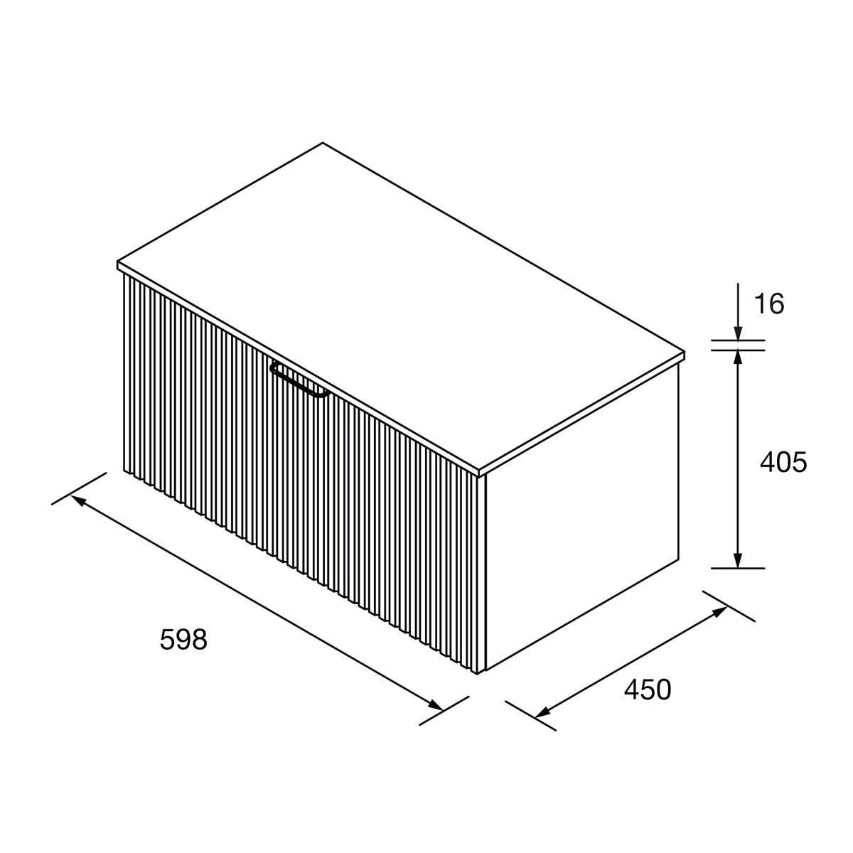Imagen 4 de Mueble de baño con 1 cajón contenedor y encimera Biba Salgar - Nogal Maya 60 cm Nogal Maya