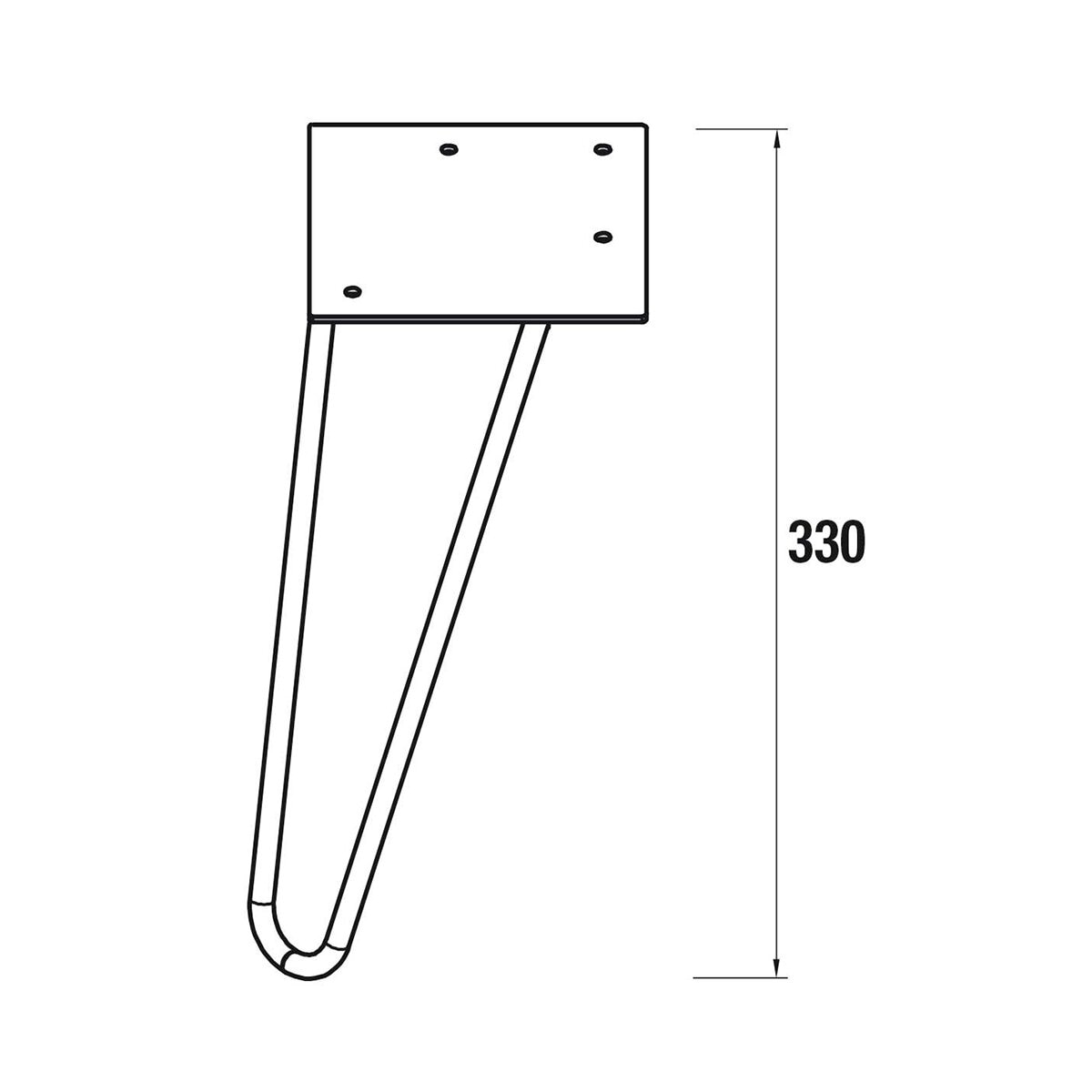Conjunto de 2 patas para mueble de baño Uniiq 300 Salgar - Cromo Cromo-2