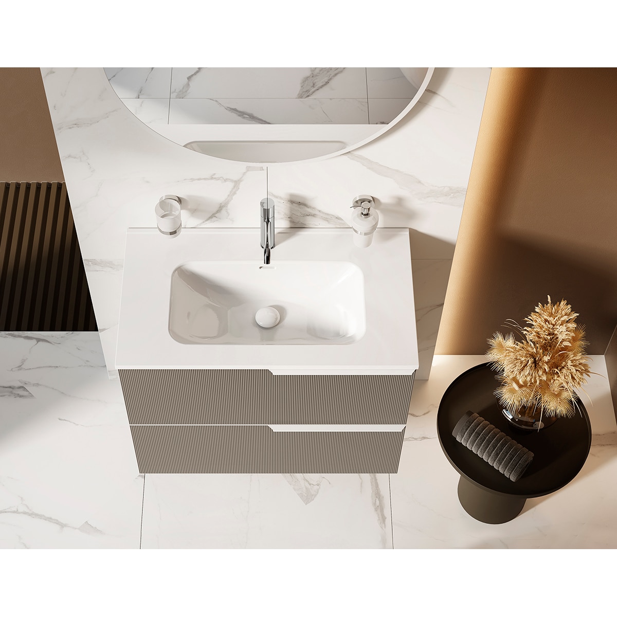 Lavabo de porcelana Wish Cosmic - Blanco brillo 60 cm Blanco brillo-2