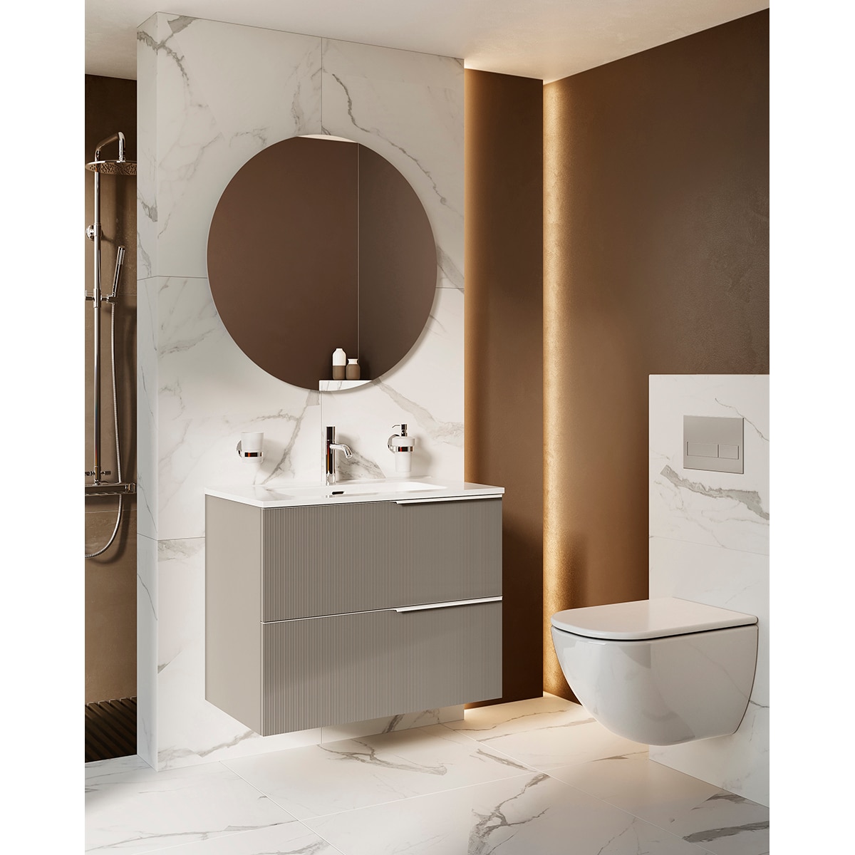 Lavabo de porcelana Wish Cosmic - Blanco brillo 60 cm Blanco brillo-3