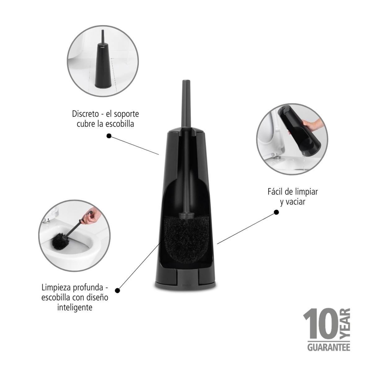 Imagen 5 de Escobillero de suelo ReNew Brabantia - Negro mate Negro mate