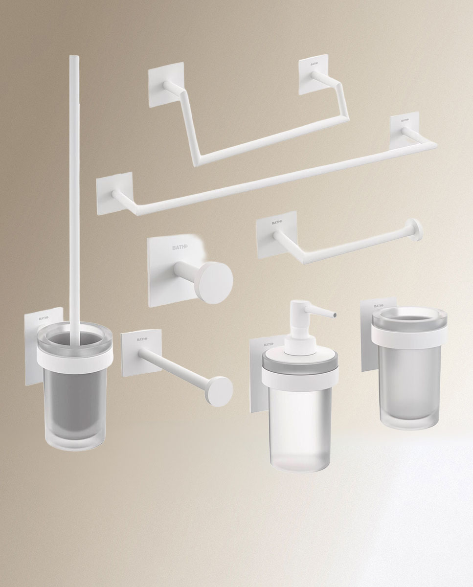 Cosmic - Colección de accesorios de baño en blanco mate Stick Cosmic.