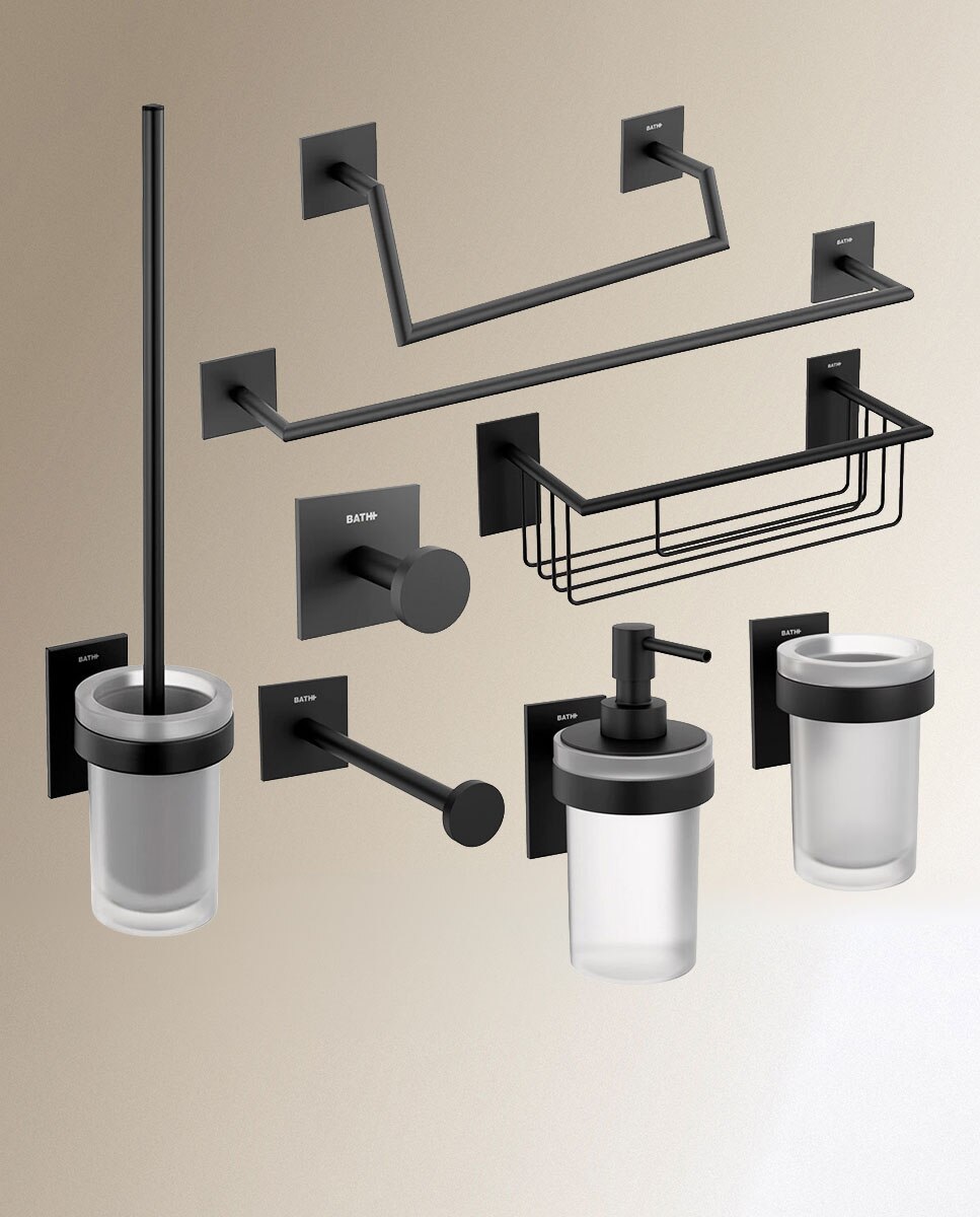 Colección de accesorios de baño en negro mate Stick Cosmic 1