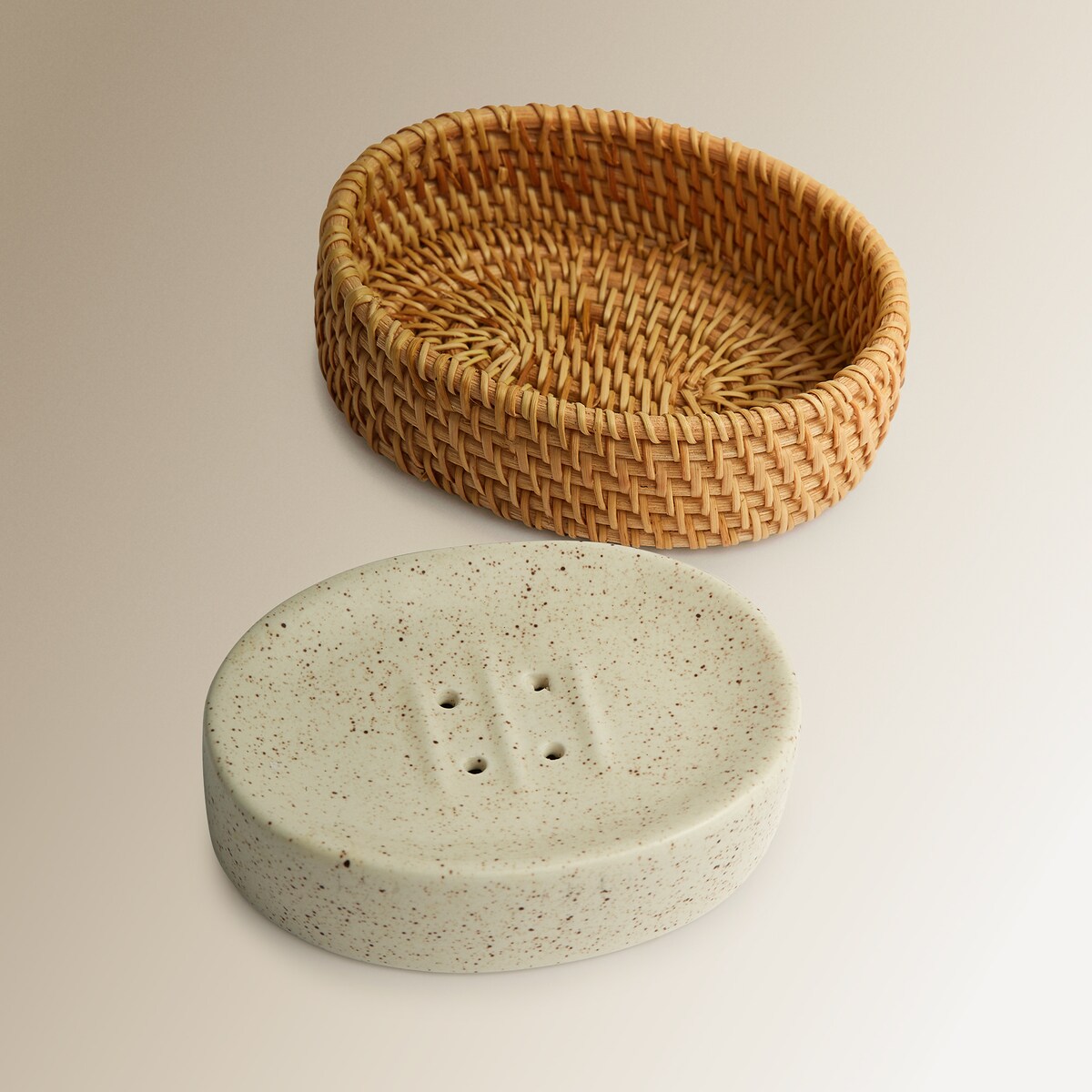 Saboneteira para Bancada Vime Bege-4