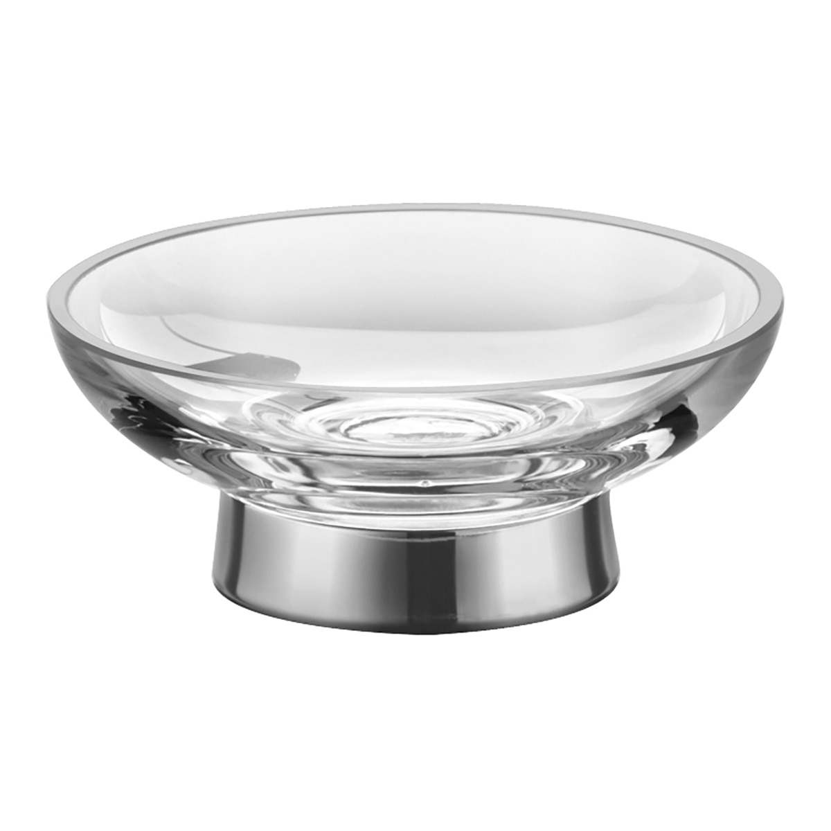 Jabonera redonda de cristal liso Addition Windisch - Cromo Cromo-1