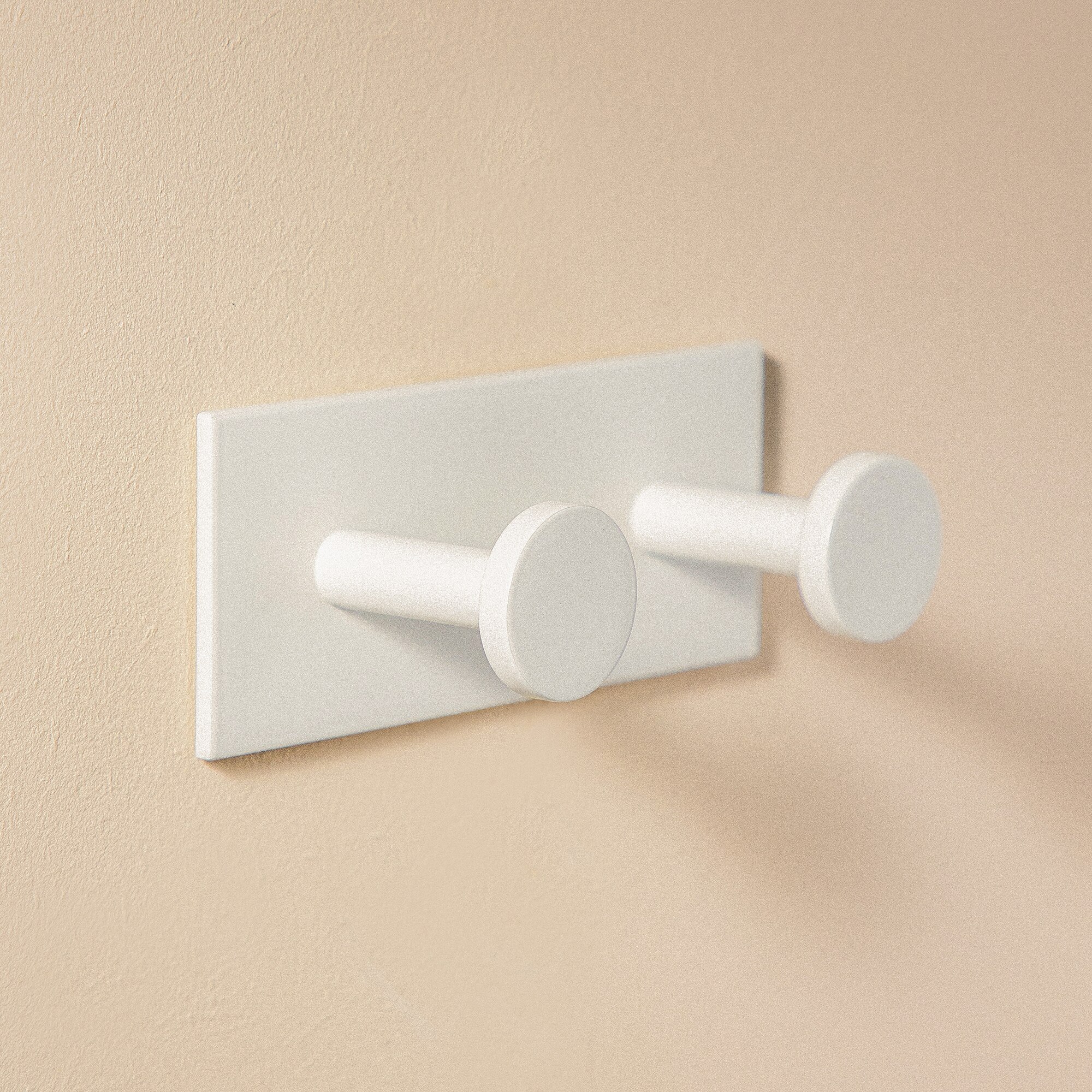 Percha de baño doble Stick Cosmic - Blanco mate Blanco mate-1