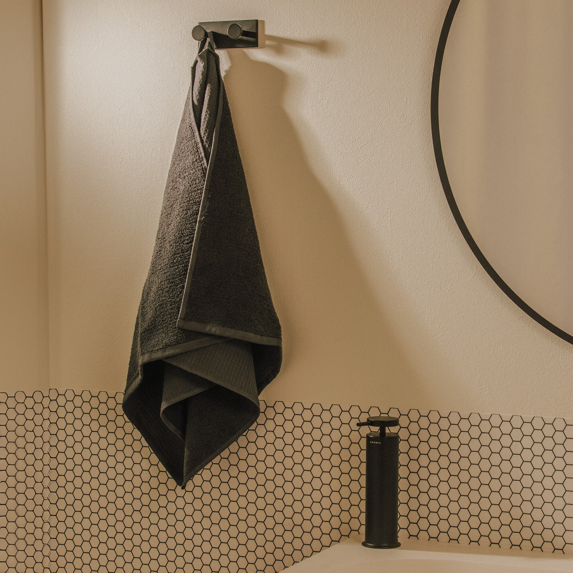 Percha de baño doble Stick Cosmic - Negro mate Negro mate-4