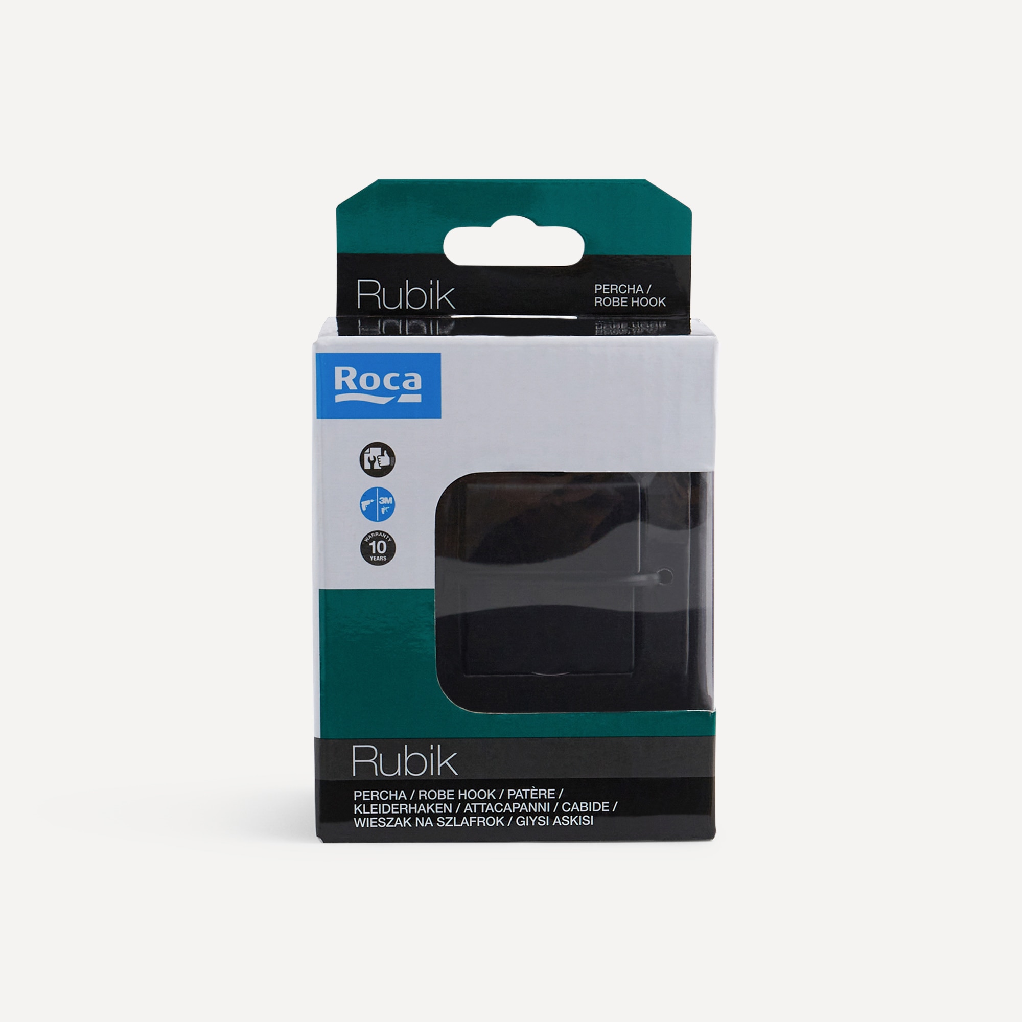 Imagen 4 de Percha individual de baño Rubik Roca - Negro Negro