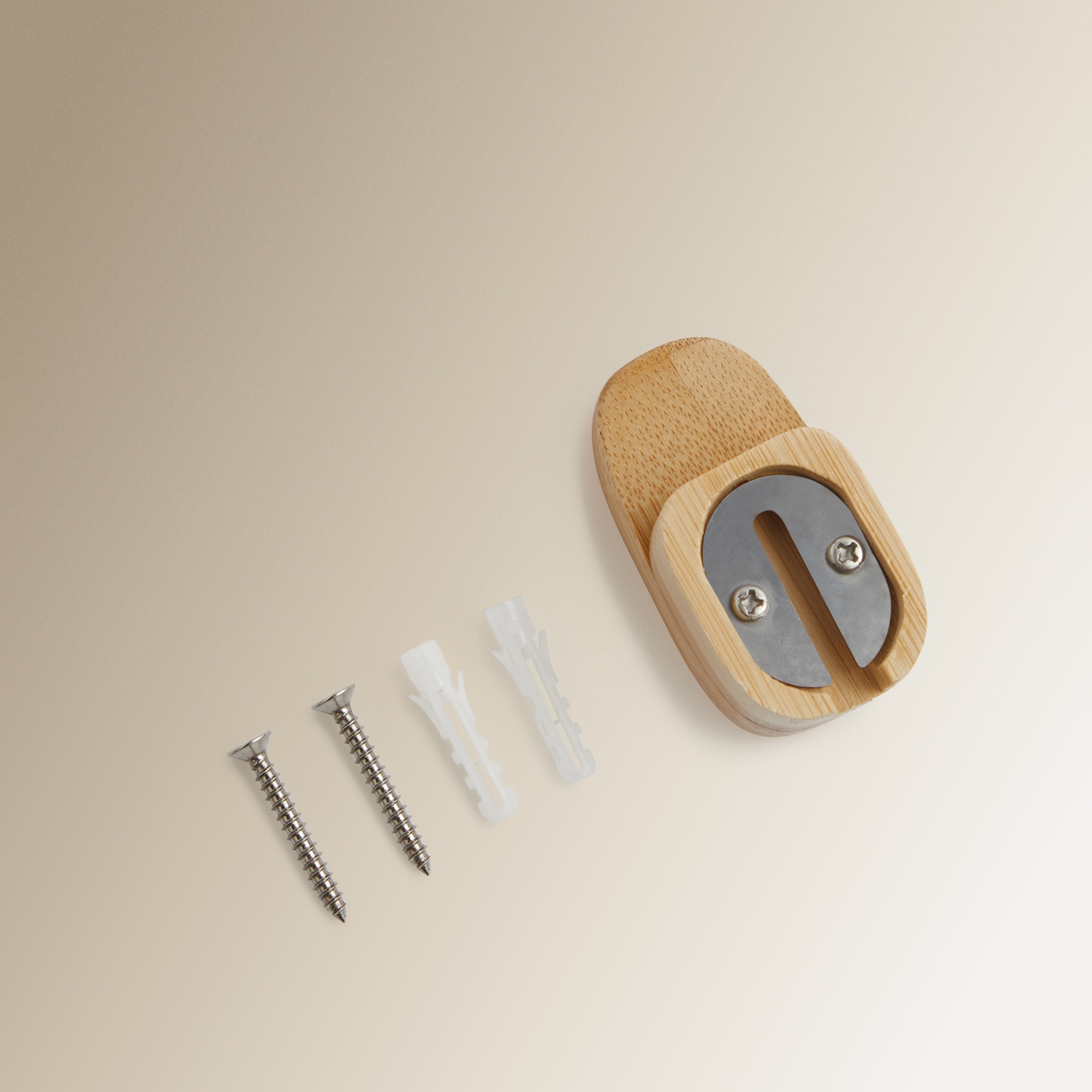 Set de 2 perchas de baño de bambú Córcega El Corte Inglés - Madera Madera-2