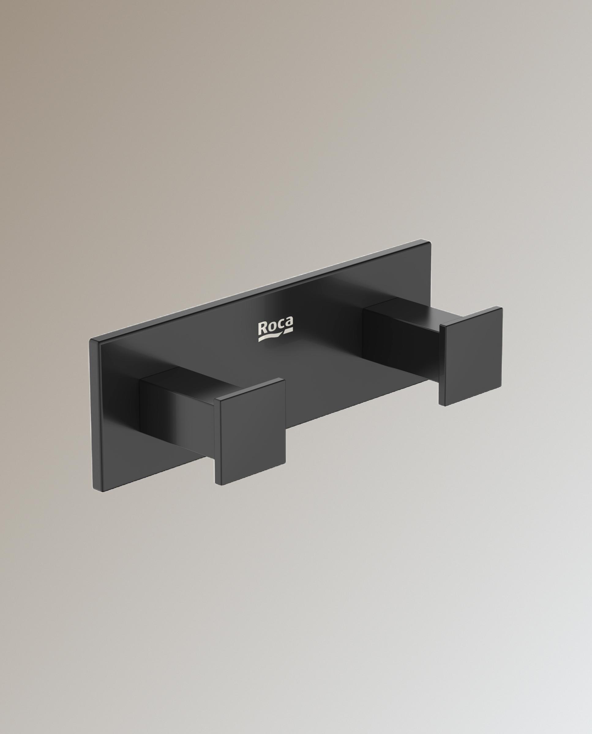 Percha de baño doble Hotels Square Roca - Negro mate Negro mate-1